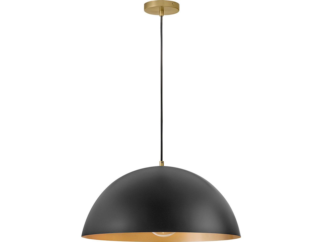 Lark Living Lou 1-Light Black Lacquered Brass Dome Pendant