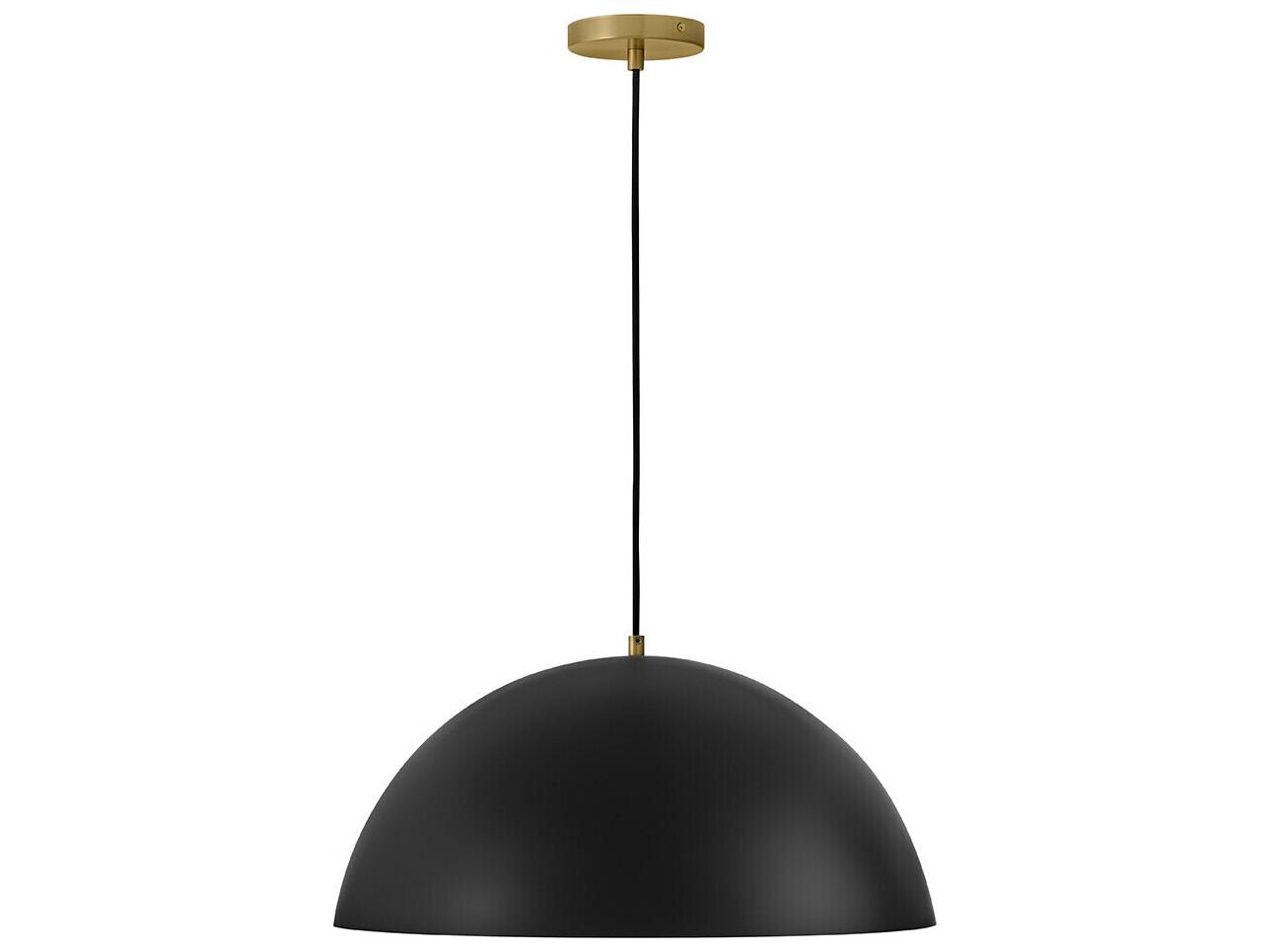 Lark Living Lou 1-Light Black Lacquered Brass Dome Pendant