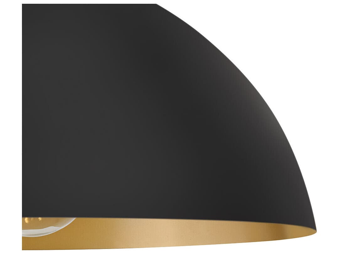 Lark Living Lou 1-Light Black Lacquered Brass Dome Pendant