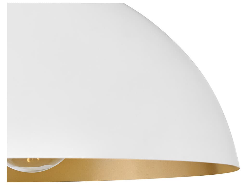 Lark Living Lou 1-Light Matte White Lacquered Brass Dome Pendant