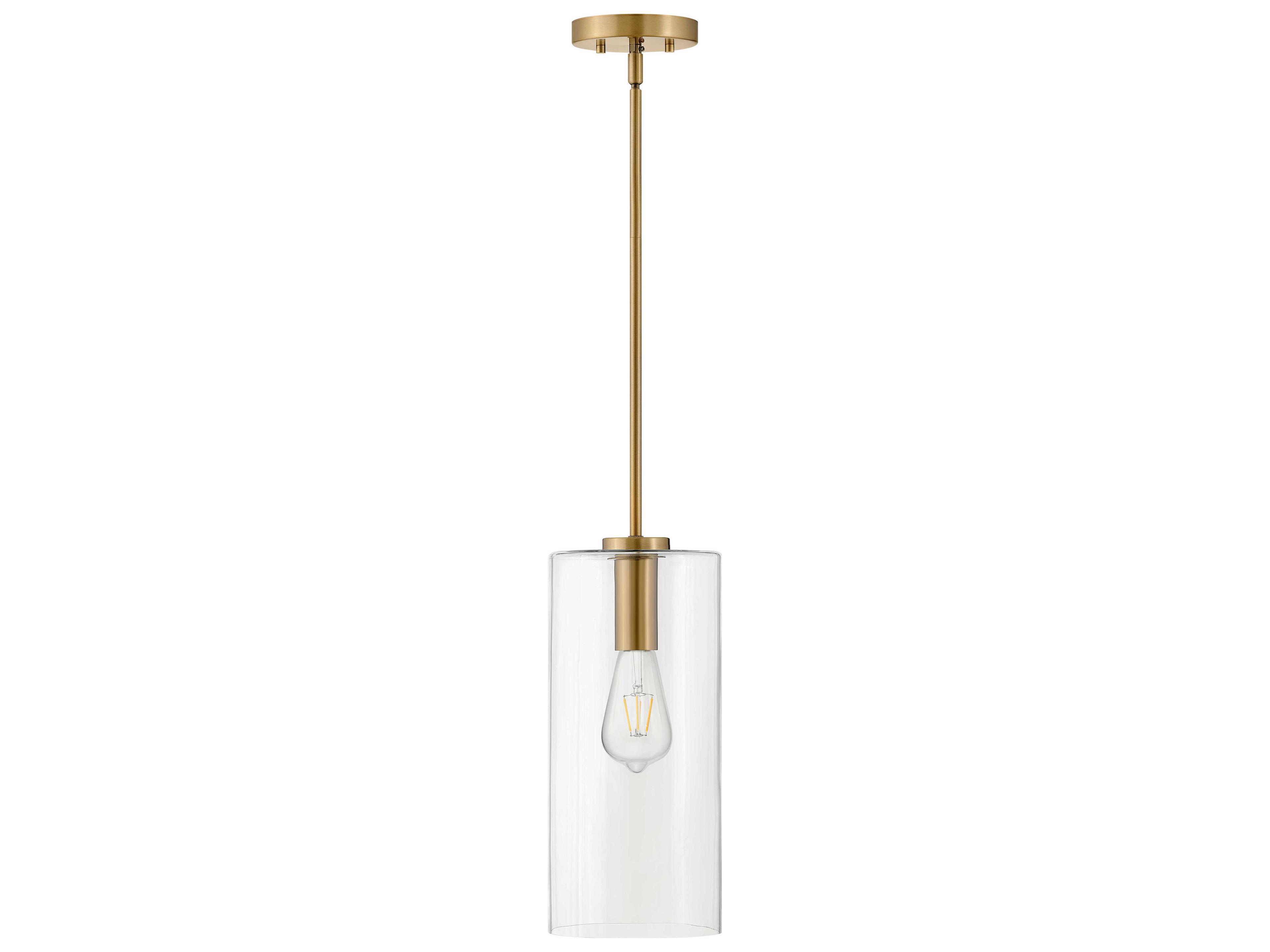 Lark Living Lane 1-Light Lacquered Brass Cylinder Mini Pendant