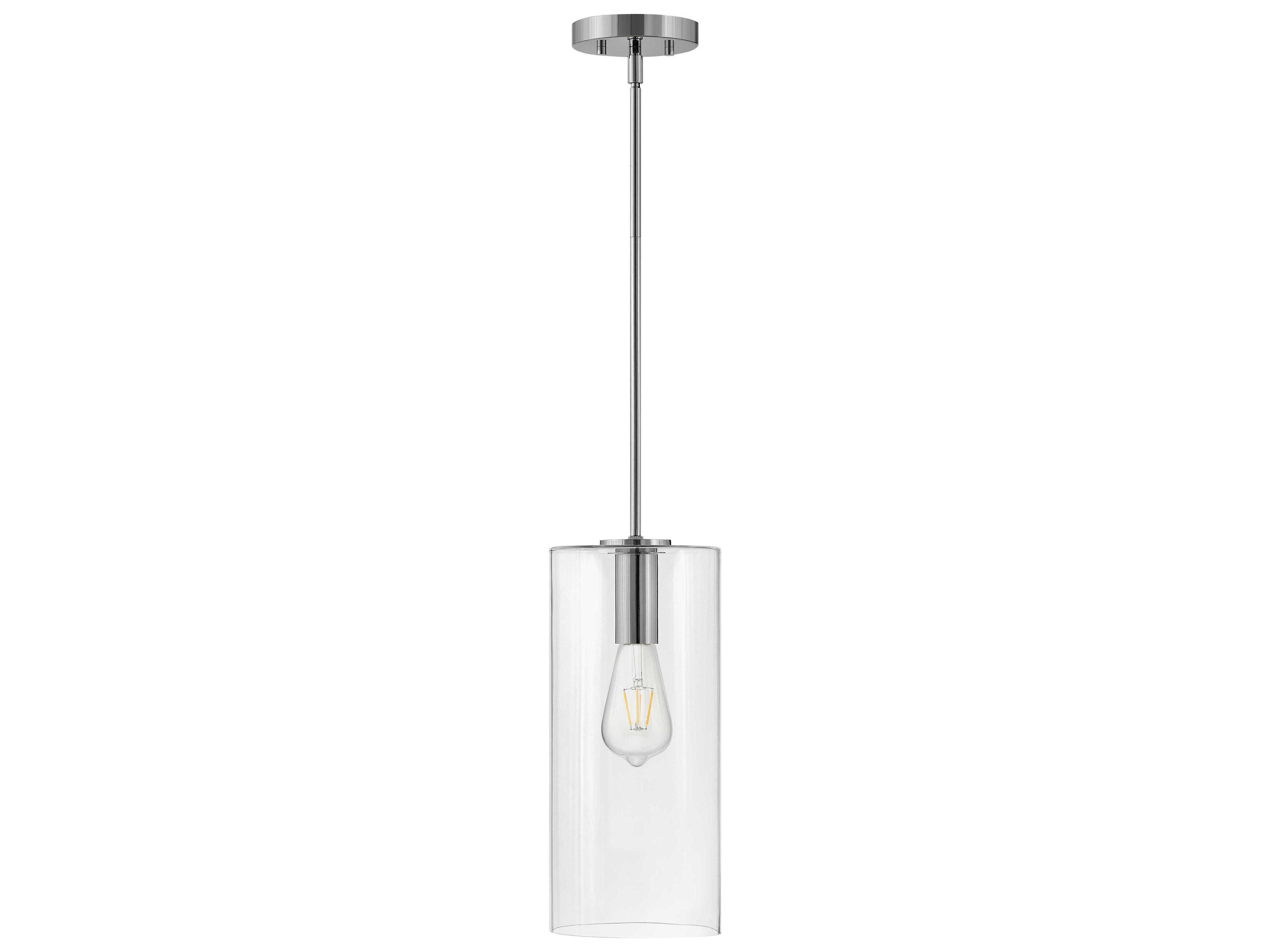 Lark Living Lane 1-Light Polished Nickel Cylinder Mini Pendant