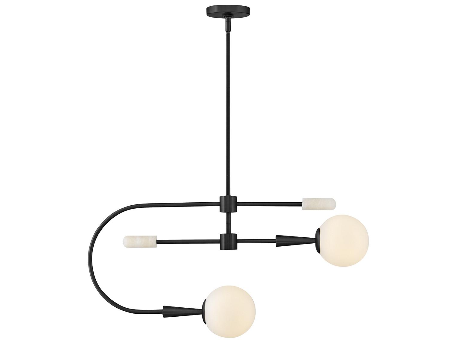Lark Living Maude 2-Light Black Globe Chandelier