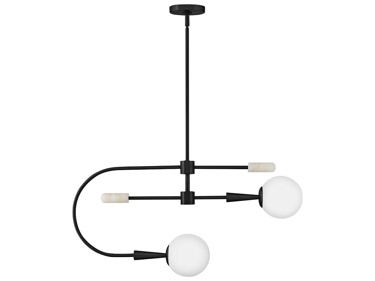 Lark Living Maude 2-Light Black Globe Chandelier