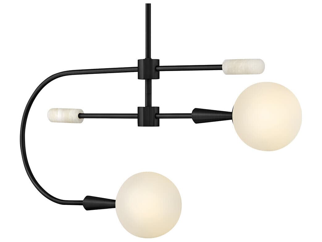 Lark Living Maude 2-Light Black Globe Chandelier