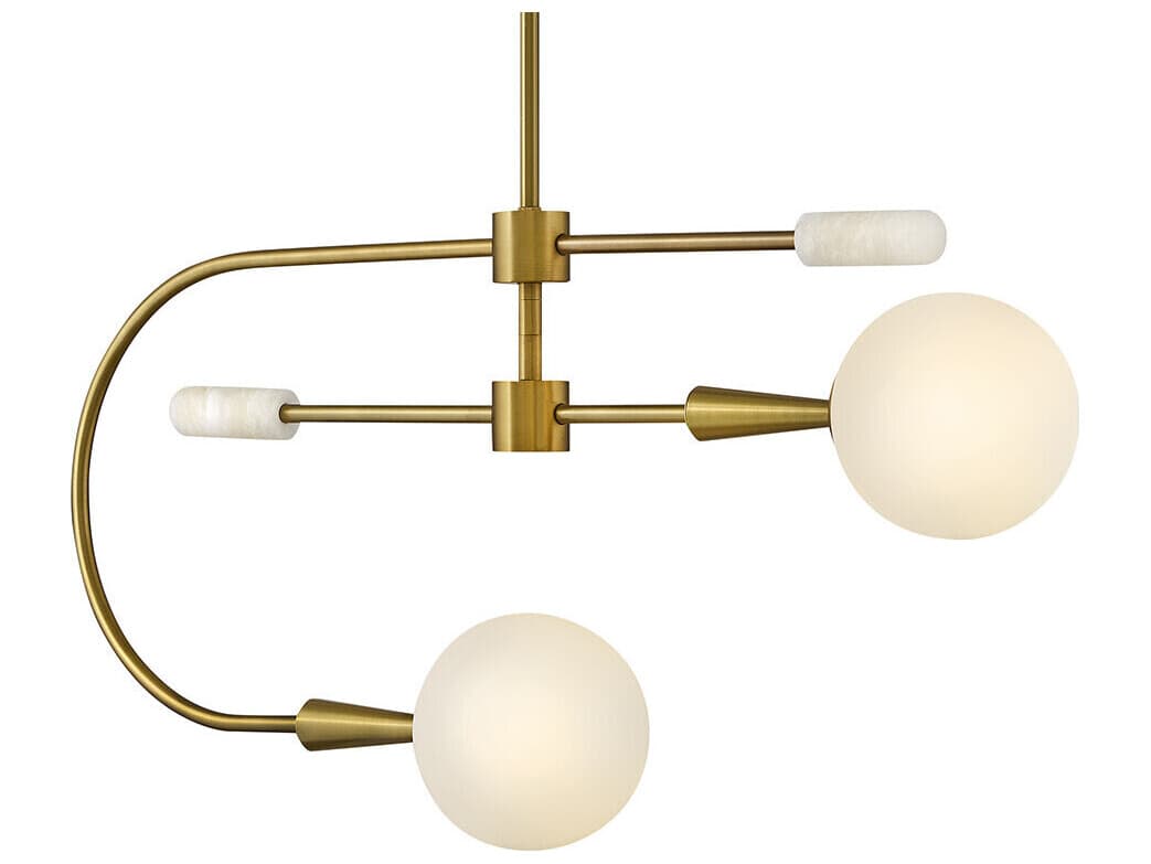 Lark Living Maude 2-Light Lacquered Brass Globe Chandelier