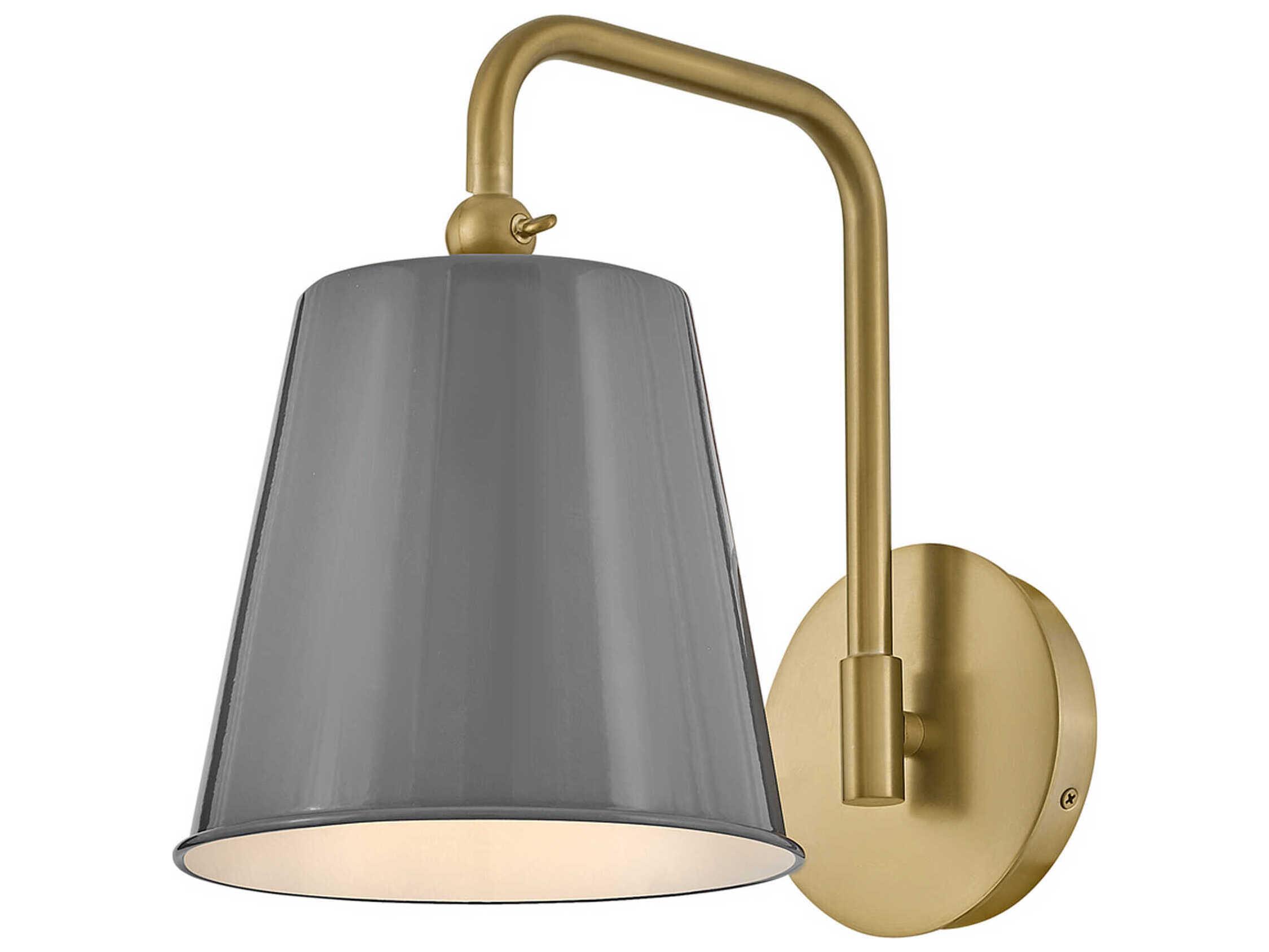 Lark Living Blake 1-Light French Gray Lacquered Brass Wall Sconce