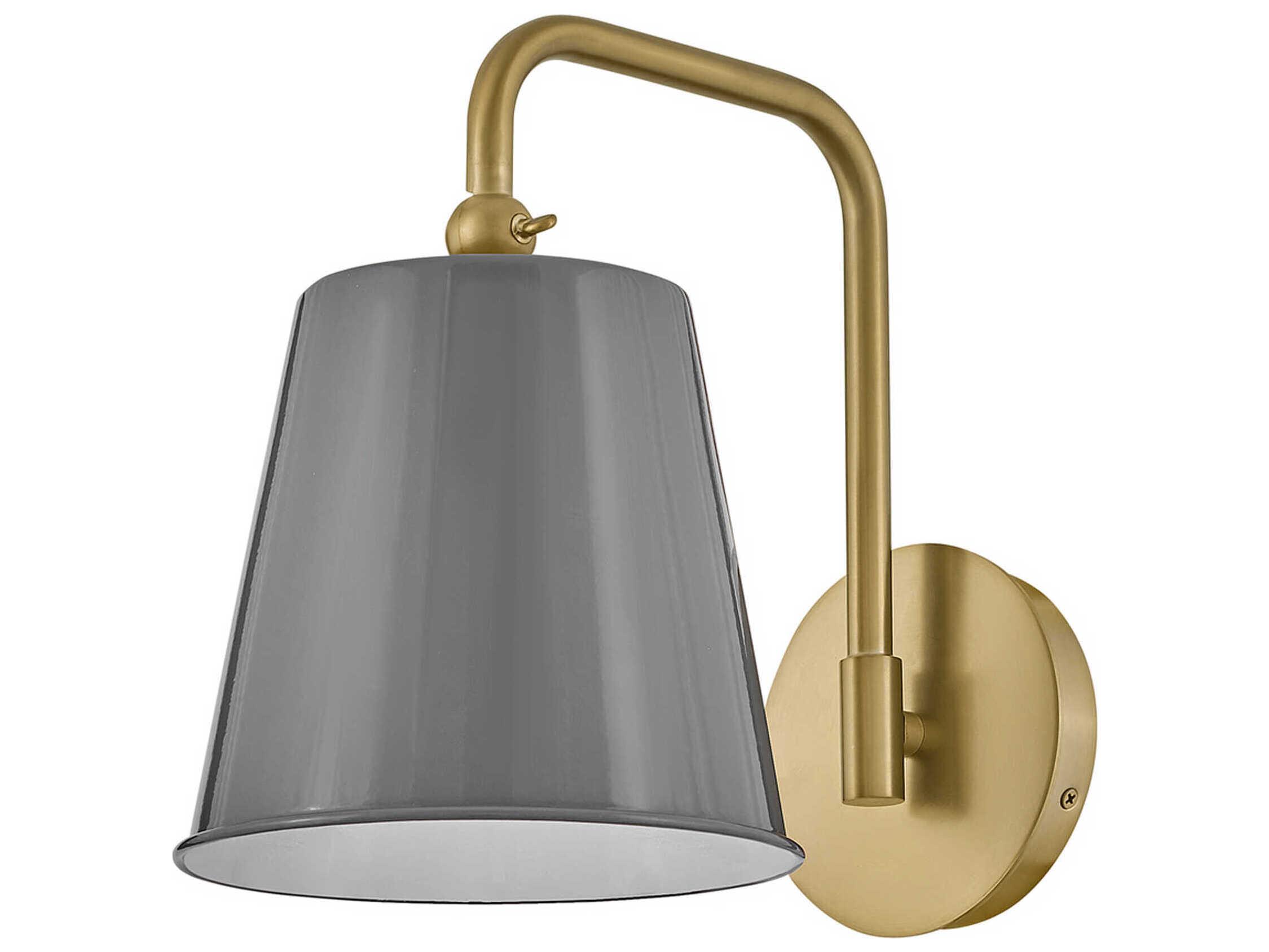 Lark Living Blake 1-Light French Gray Lacquered Brass Wall Sconce