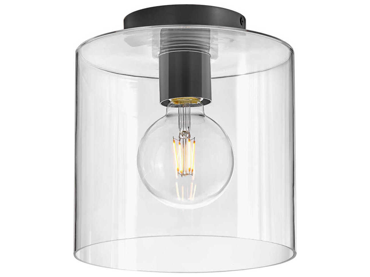 Lark Living Pippa 1-Light Black Cylinder Flush Mount