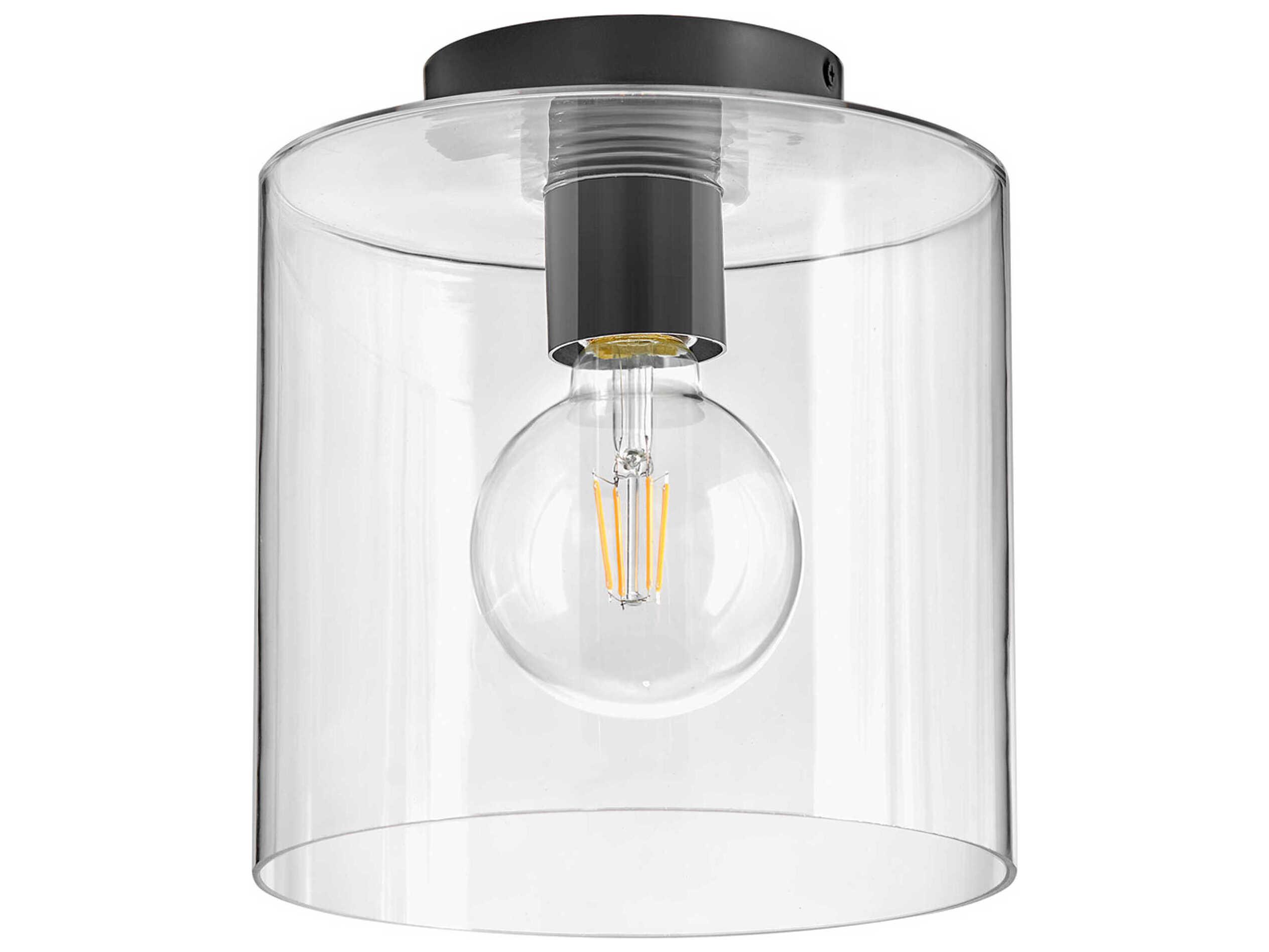 Lark Living Pippa 1-Light Black Cylinder Flush Mount