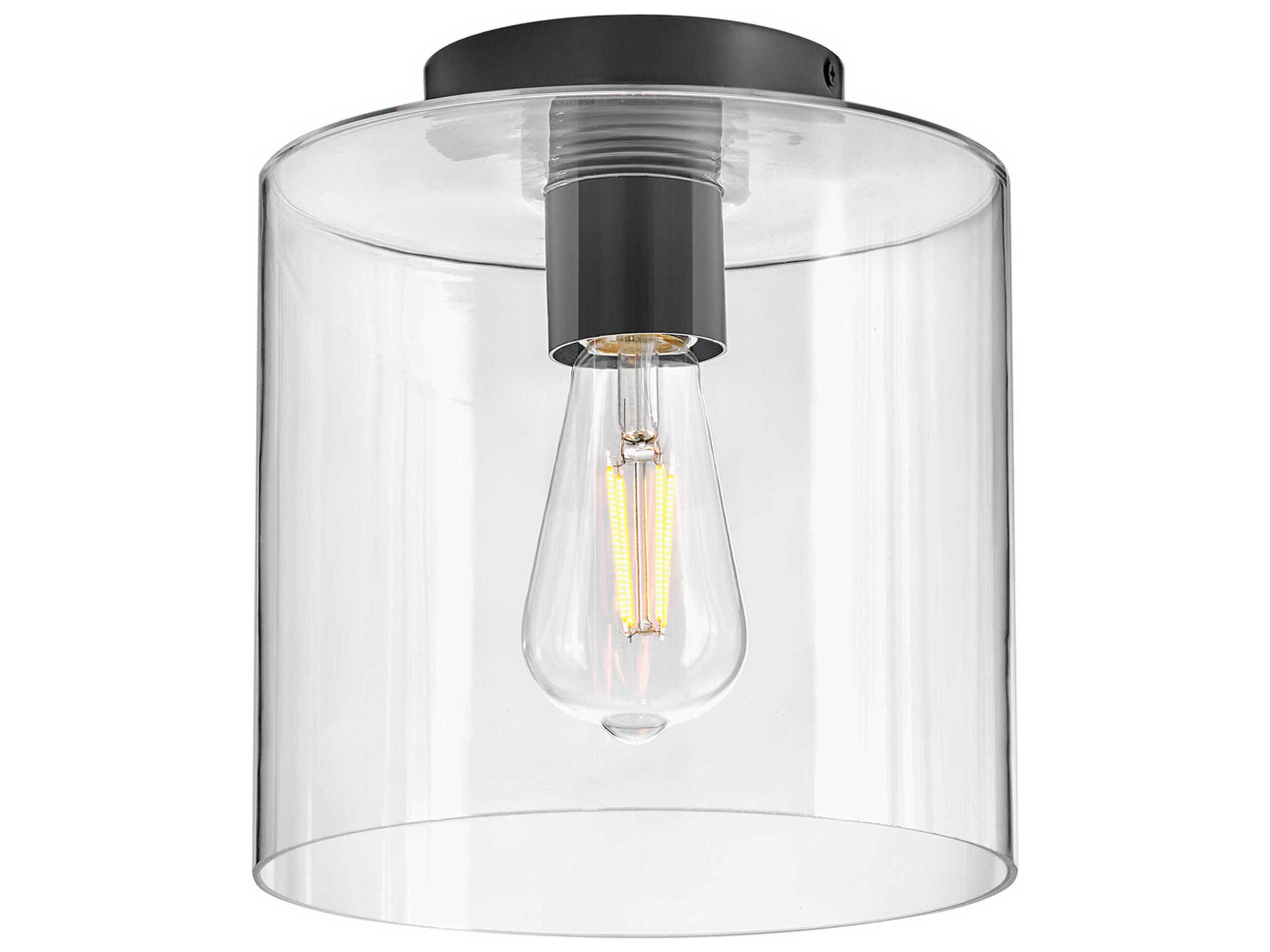 Lark Living Pippa 1-Light Black Cylinder Flush Mount