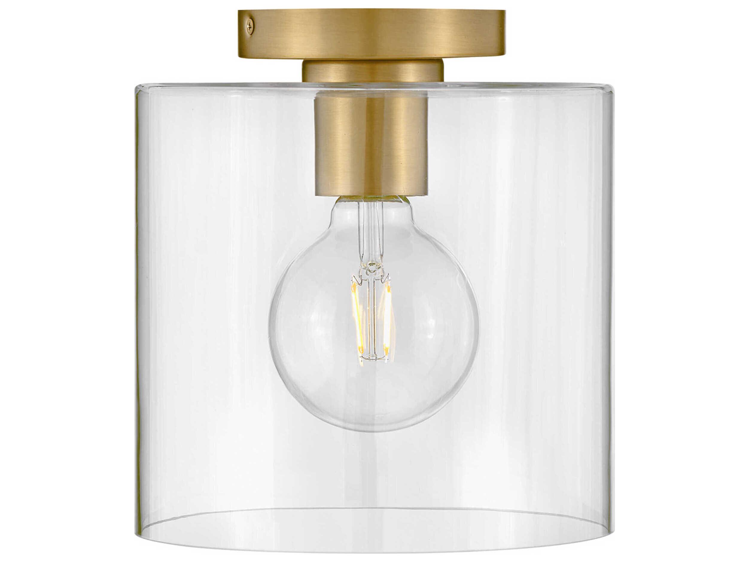 Lark Living Pippa 1-Light Lacquered Brass Cylinder Flush Mount