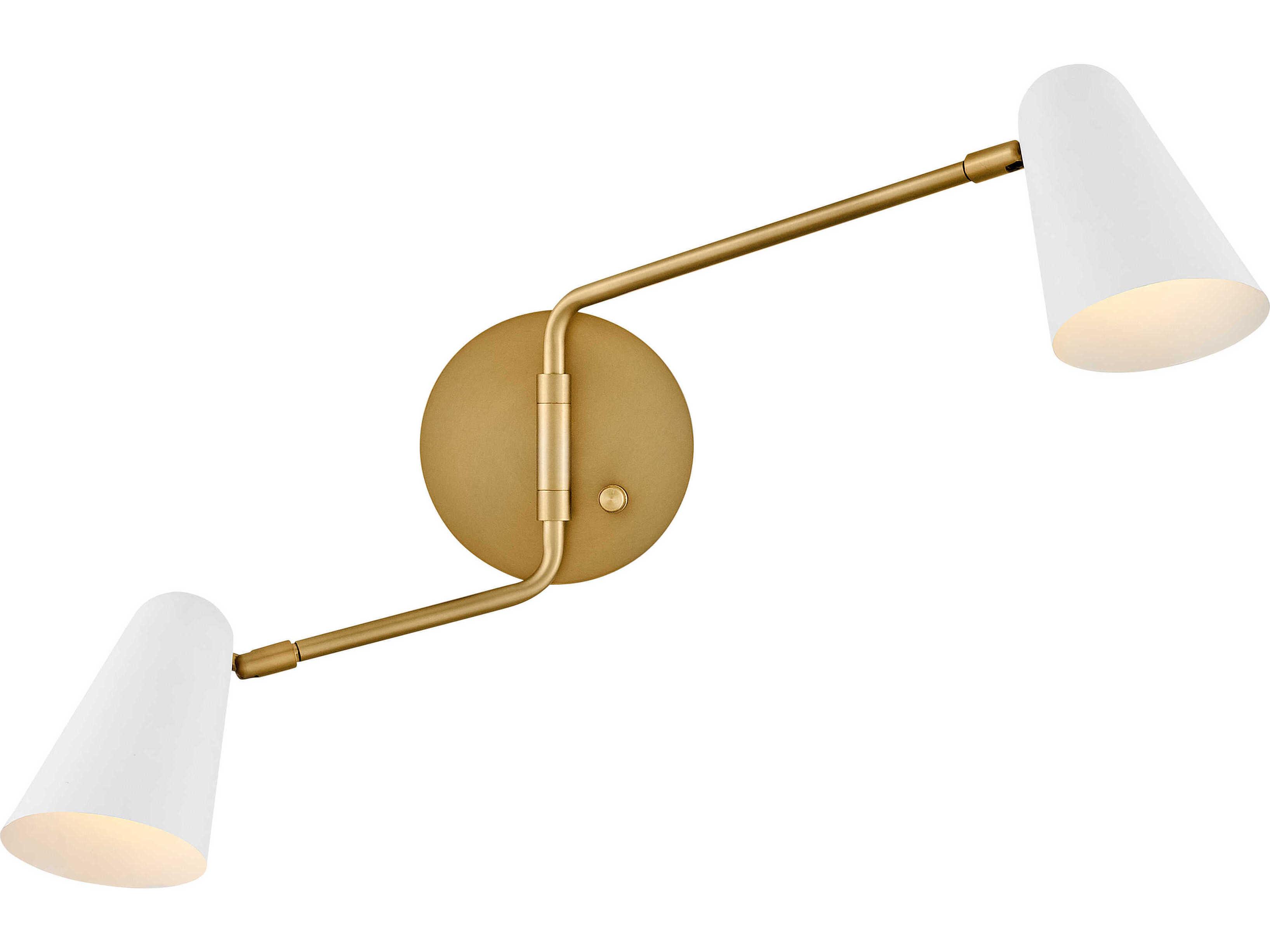 Lark Living Birdie 2-Light Lacquered Brass Matte White Vanity Light