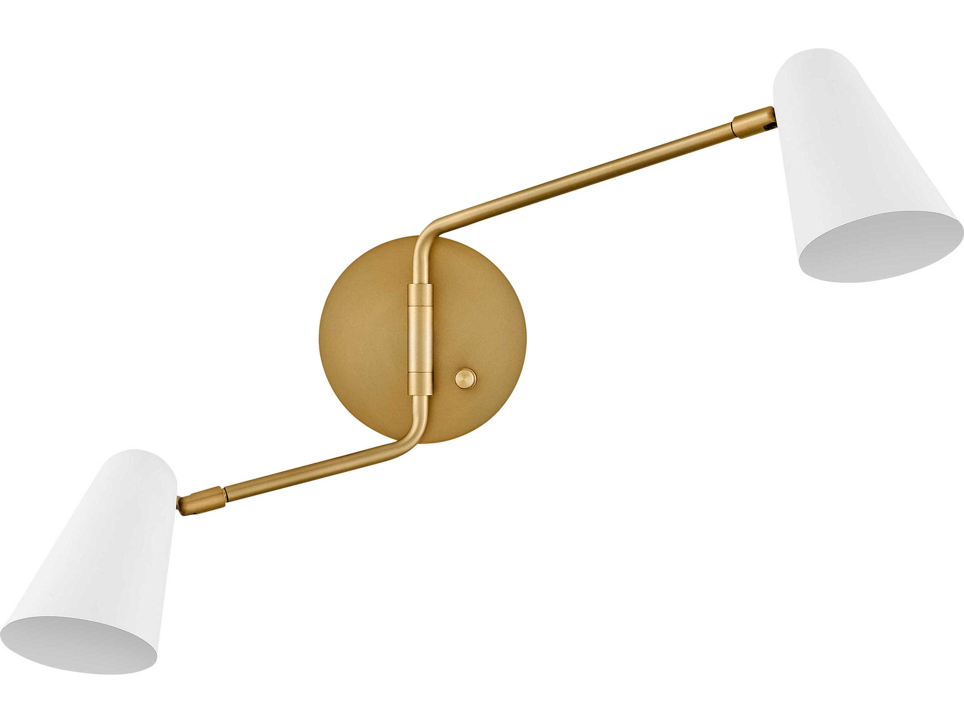 Lark Living Birdie 2-Light Lacquered Brass Matte White Vanity Light