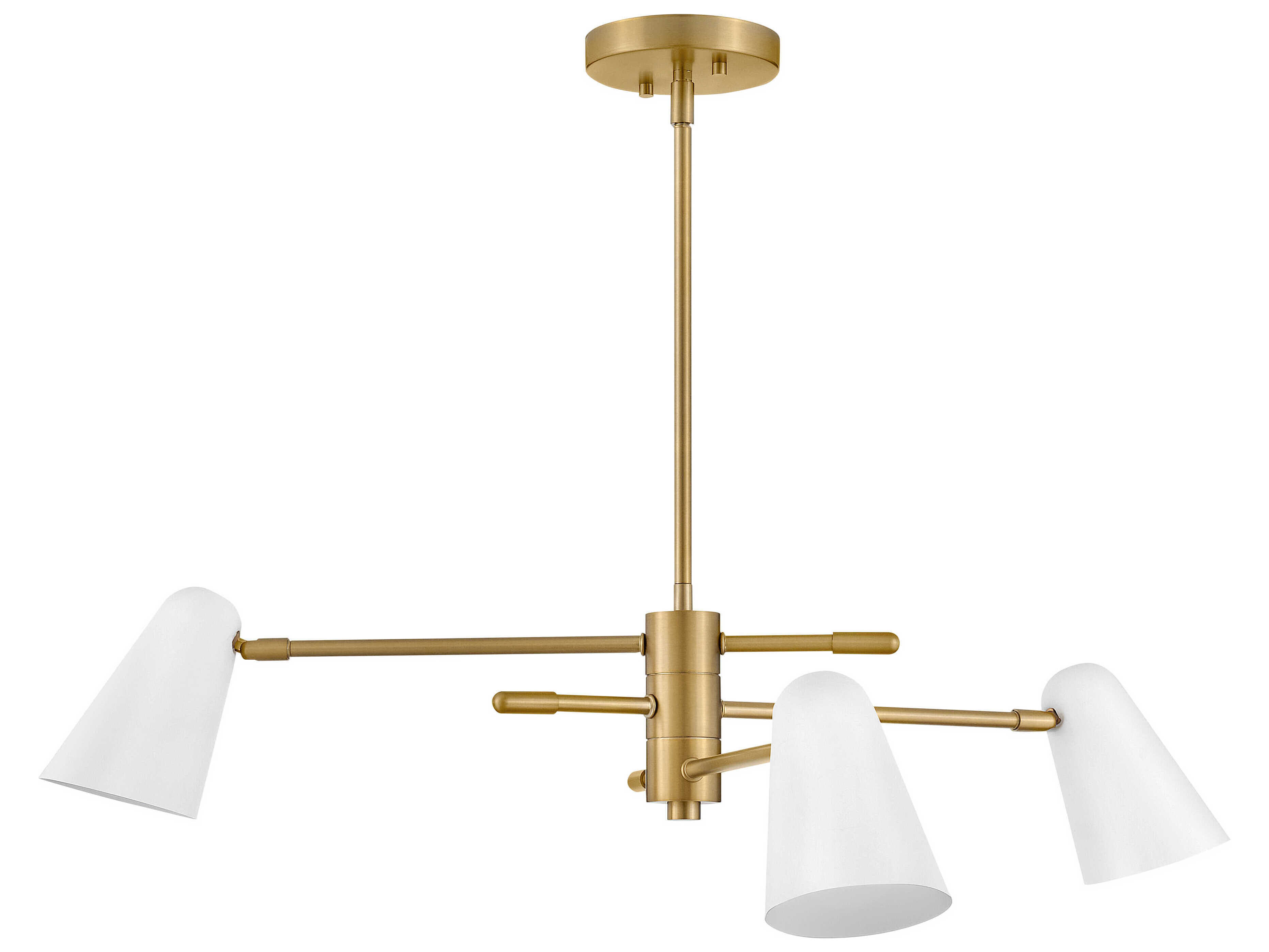 Lark Living Birdie 3-Light Lacquered Brass Matte White Chandelier