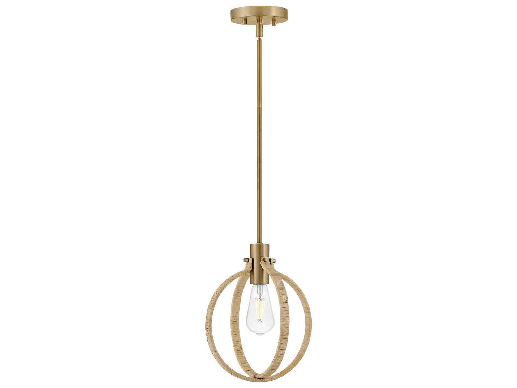 Lark Living Fallon 1-Light Lacquered Brass Bamboo Globe Mini Pendant