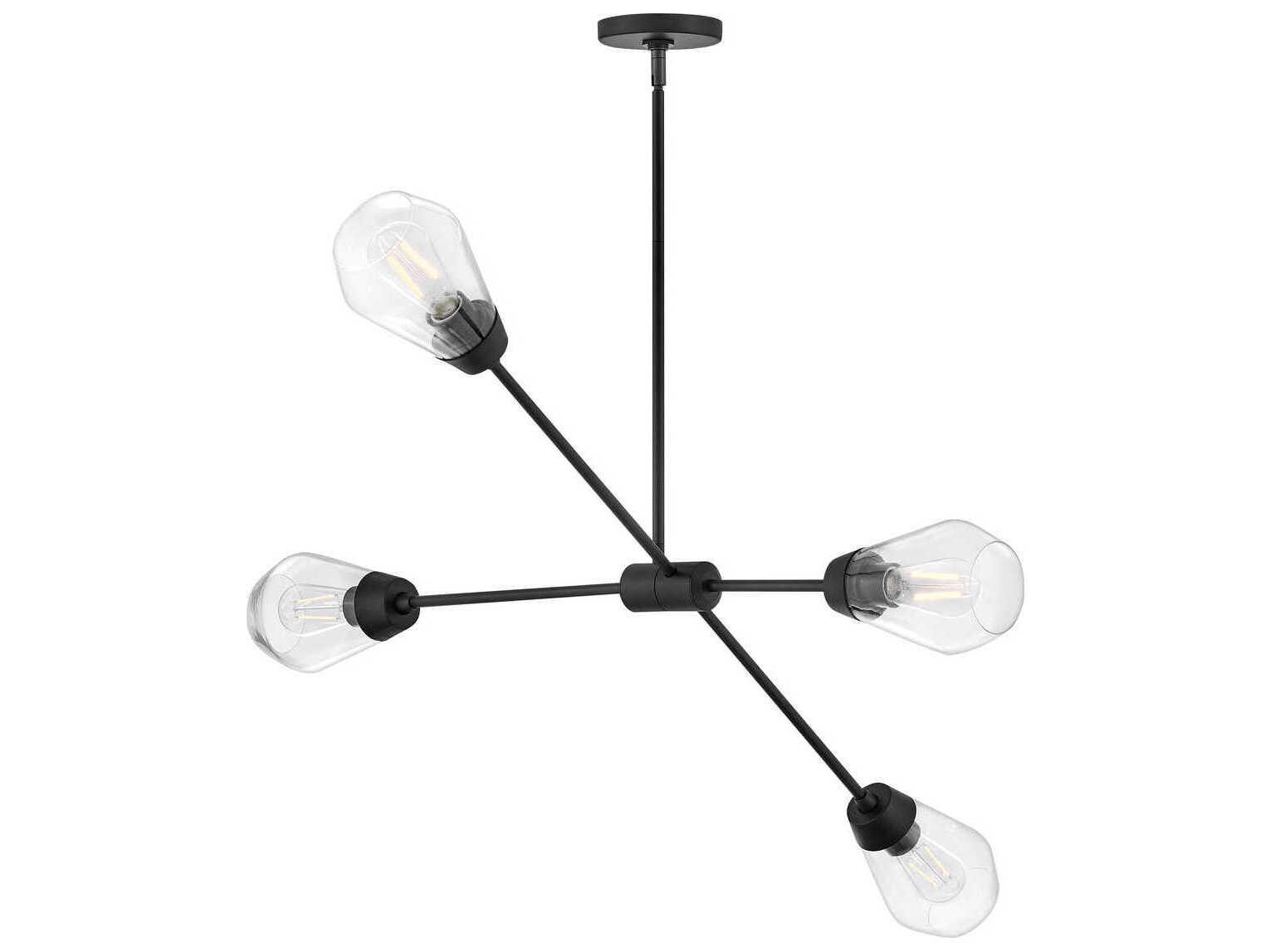 Lark Living Livie 4-Light Black Sputnik Chandelier
