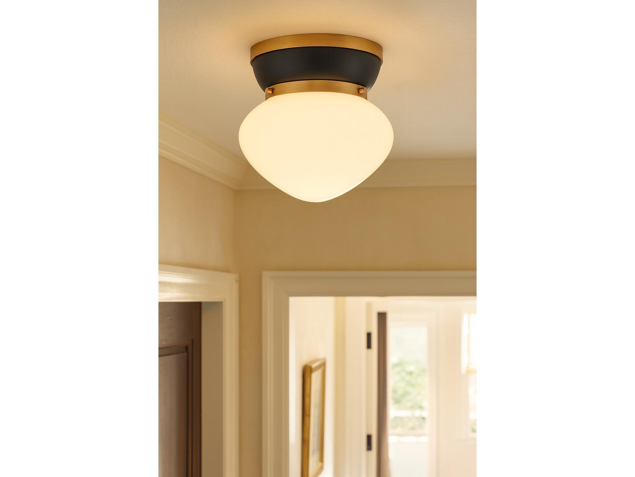 Lark Living Lucy 1-Light Black Lacquered Brass Flush Mount