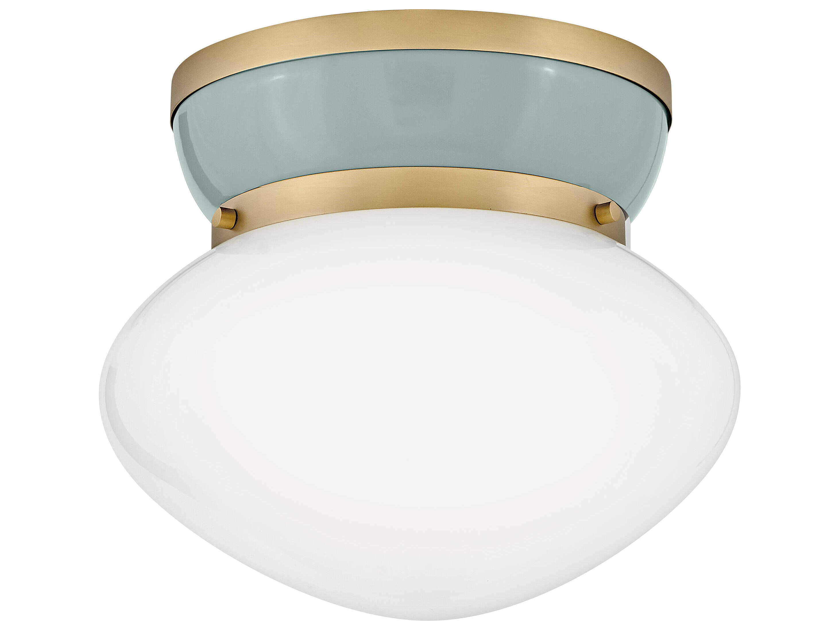 Lark Living Lucy 1-Light Lacquered Brass Seafoam Green Flush Mount
