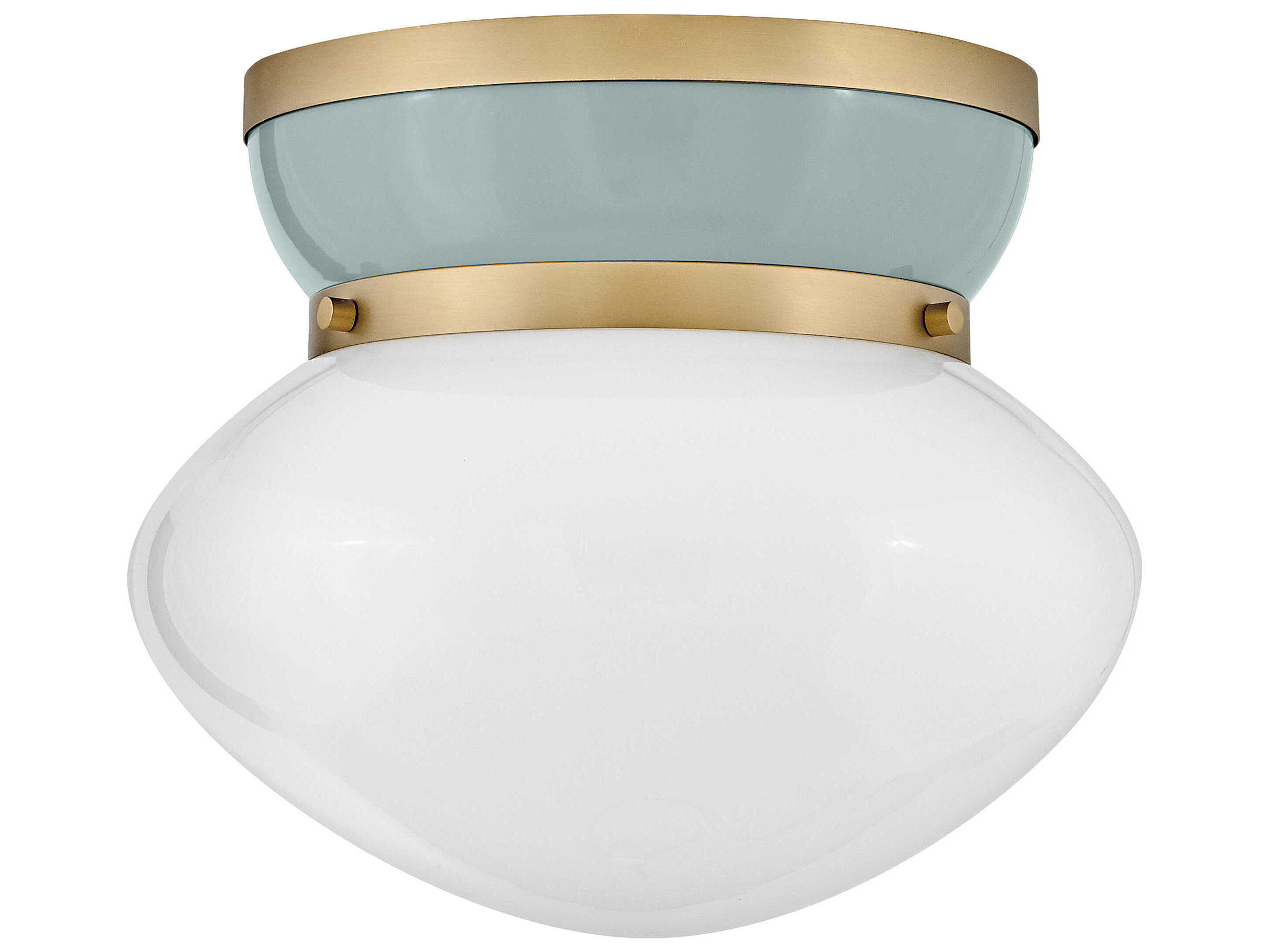 Lark Living Lucy 1-Light Lacquered Brass Seafoam Green Flush Mount