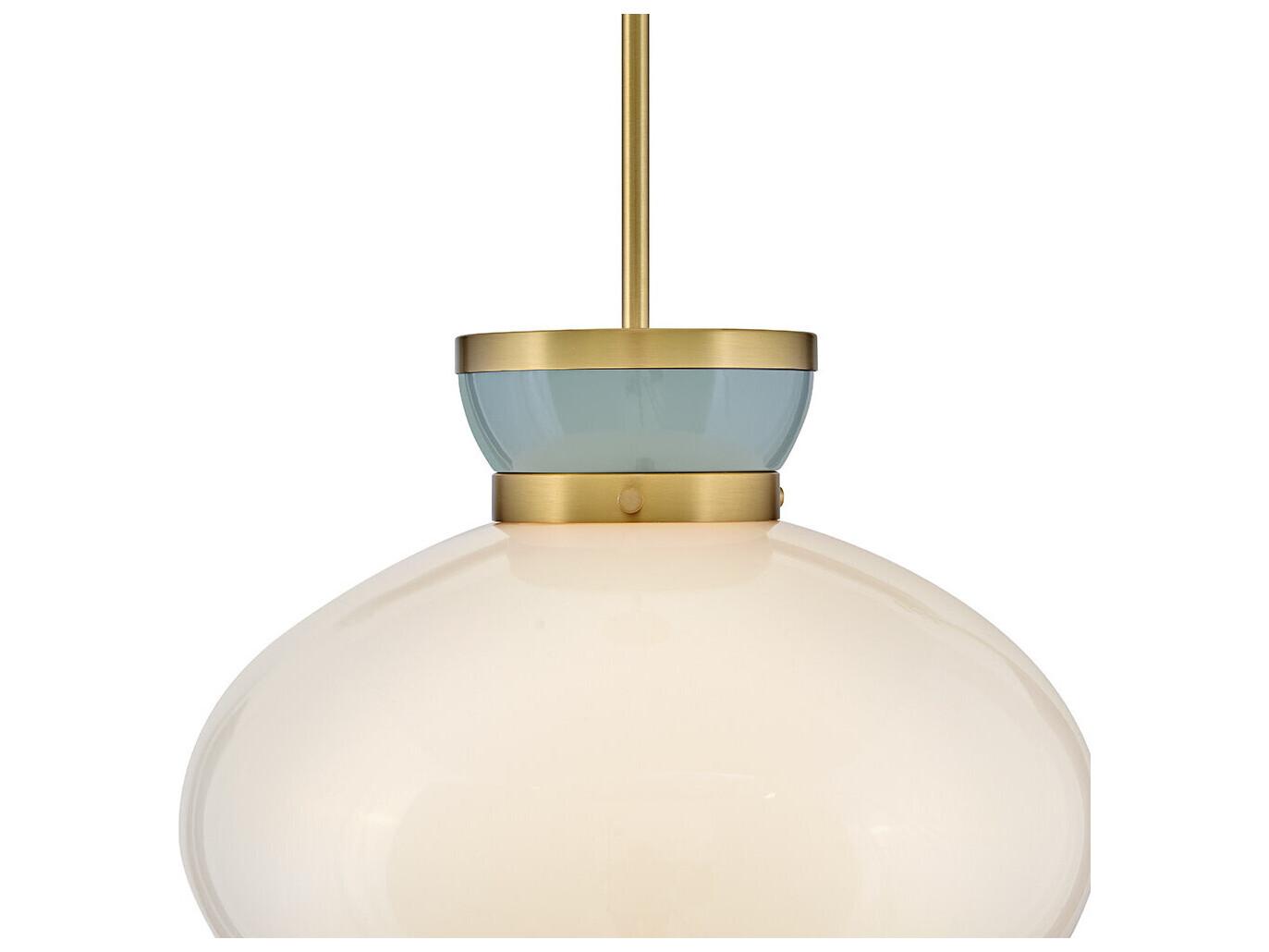 Lark Living Lucy 1-Light Lacquered Brass Seafoam Pendant