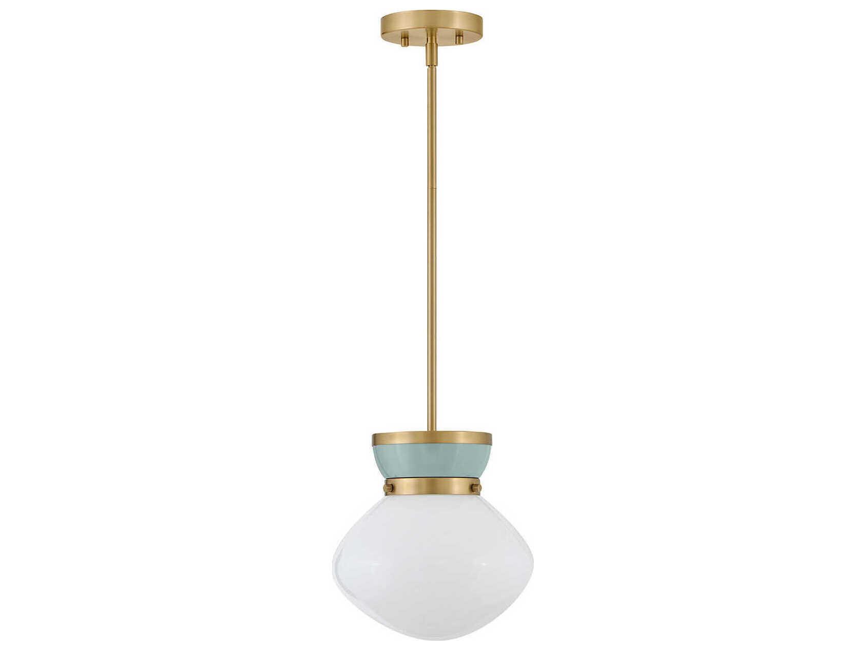 Lark Living Lucy 1-Light Lacquered Brass Seafoam Green Mini Pendant