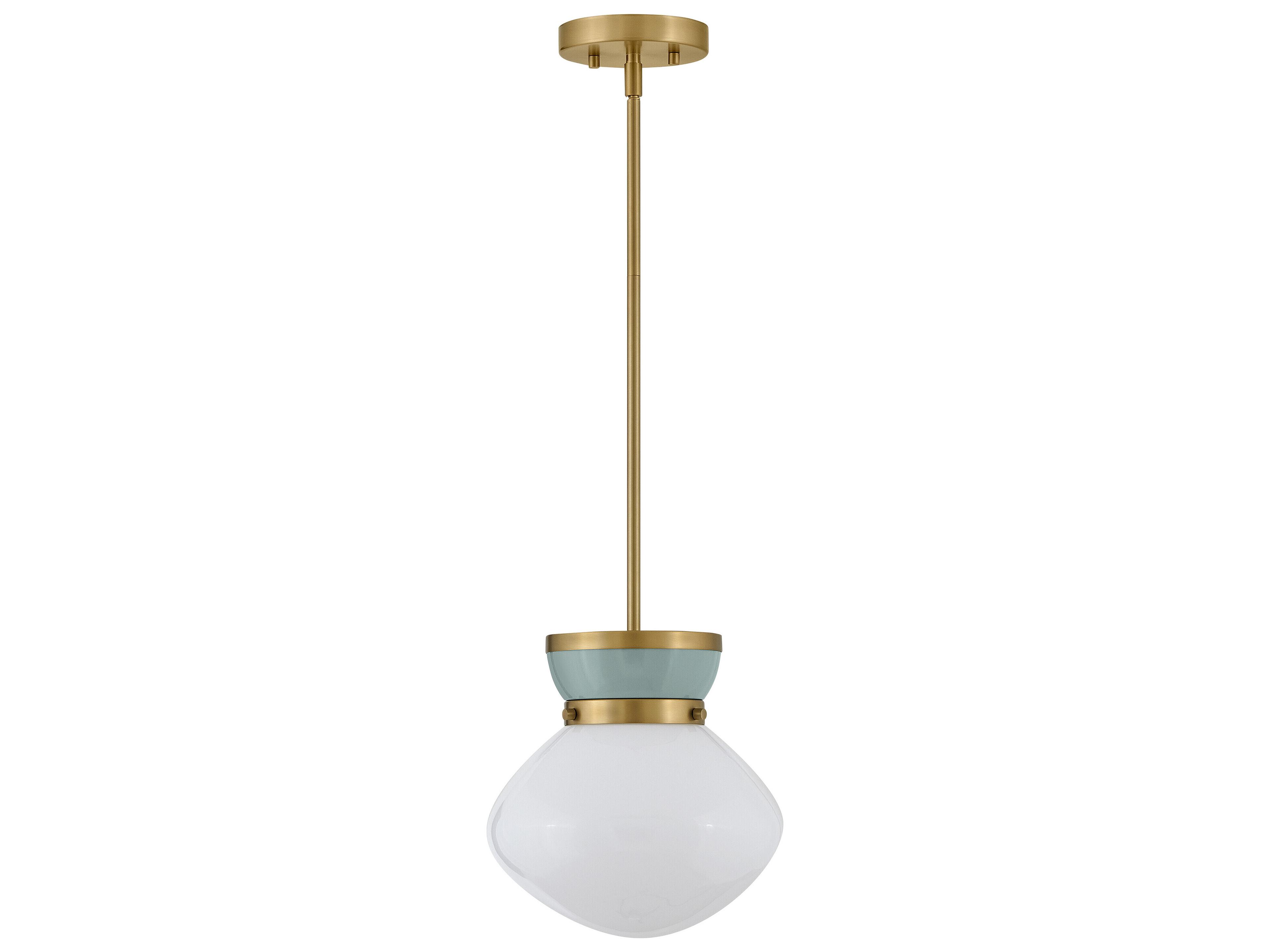 Lark Living Lucy 1-Light Lacquered Brass Seafoam Green Mini Pendant