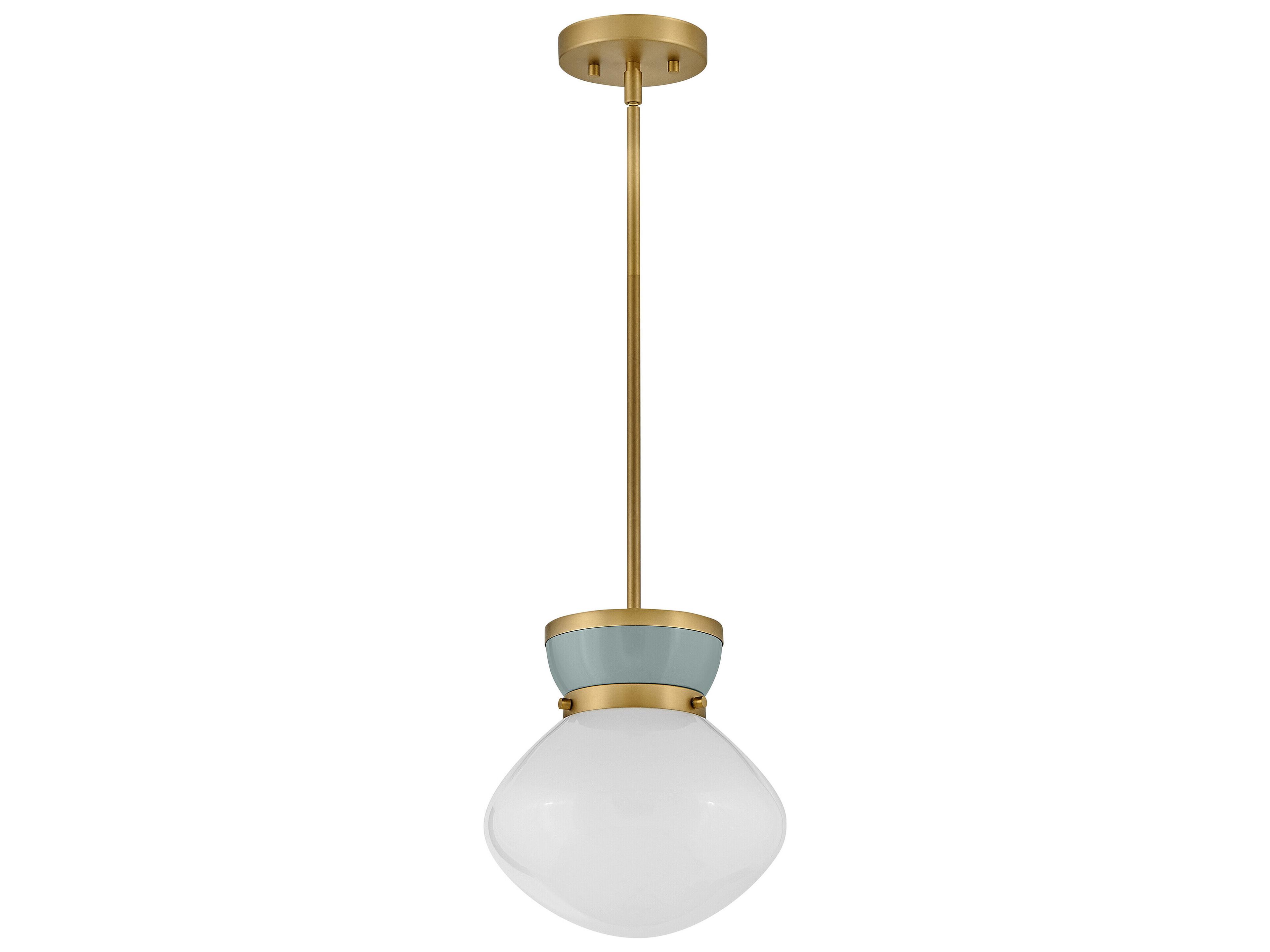 Lark Living Lucy 1-Light Lacquered Brass Seafoam Green Mini Pendant