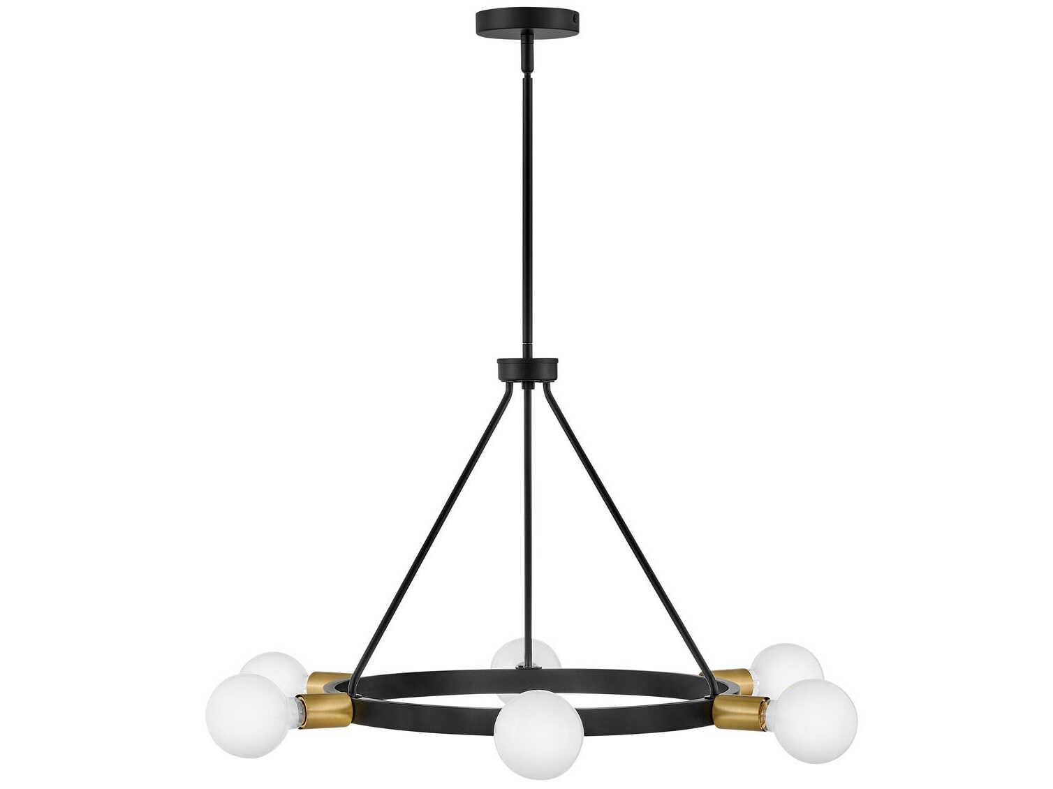 Lark Living Orla 6-Light Black Lacquered Brass Chandelier