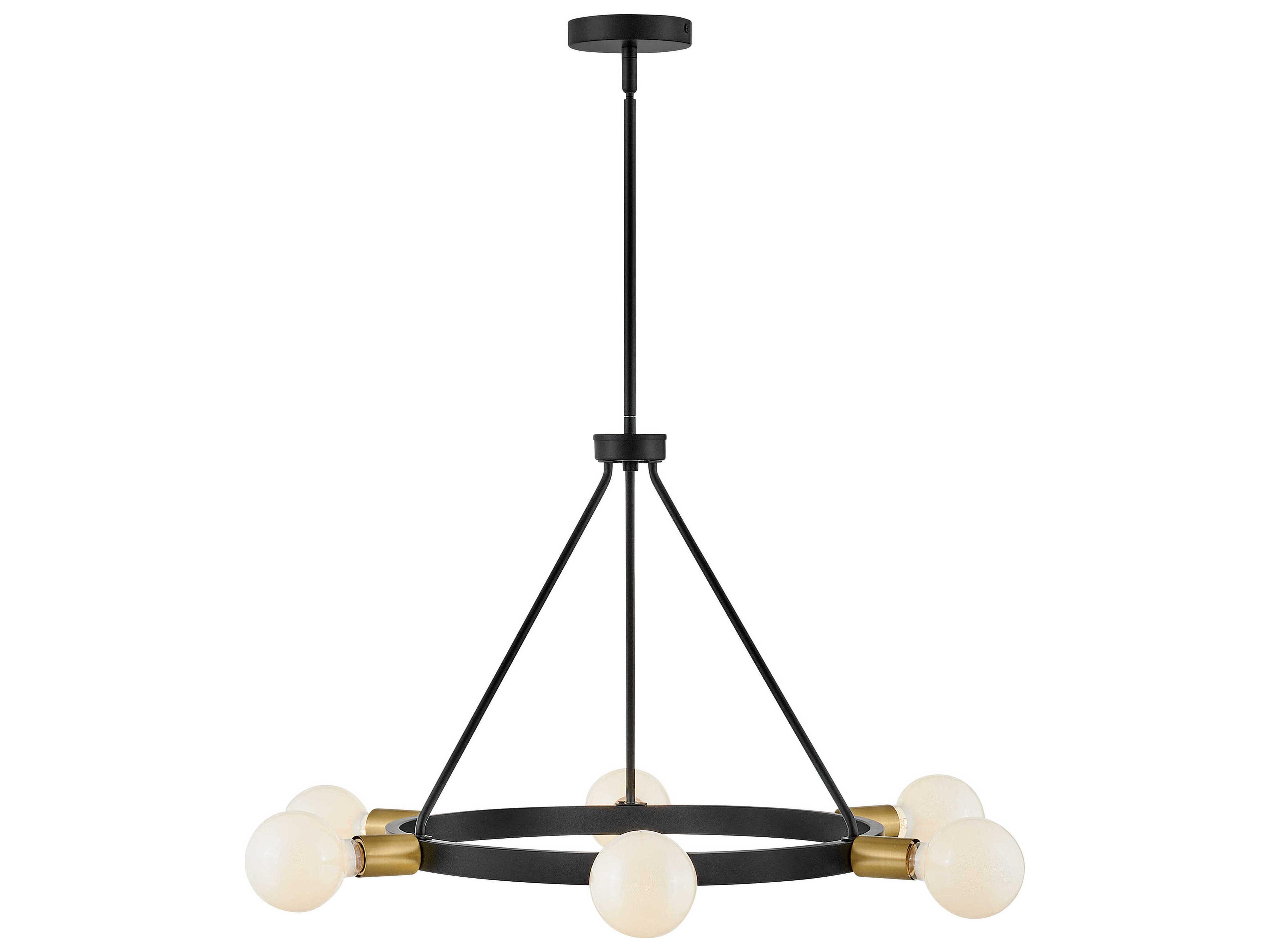 Lark Living Orla 6-Light Black Lacquered Brass Chandelier
