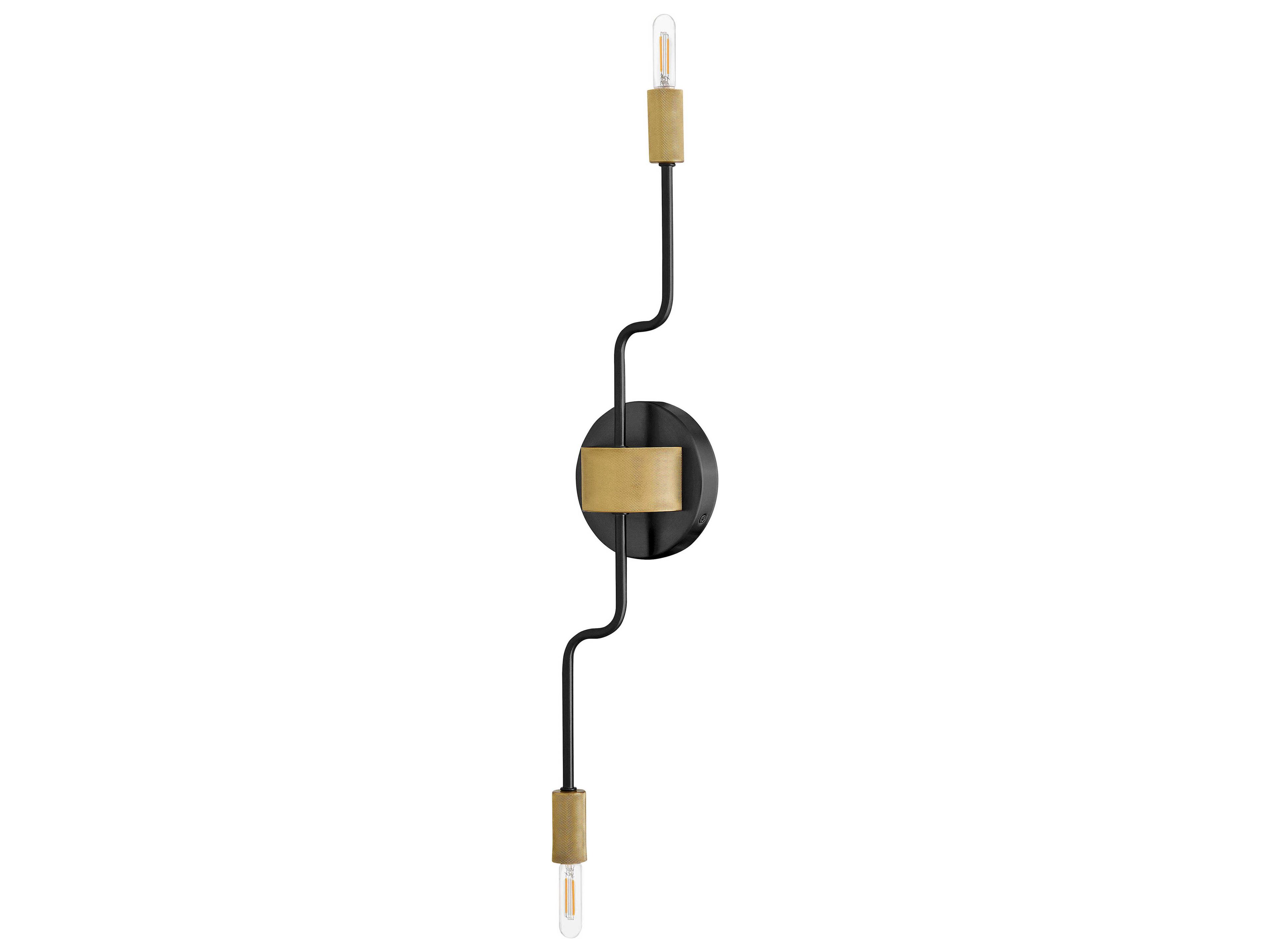 Lark Living Austen 2-Light Black Lacquered Brass Wall Sconce