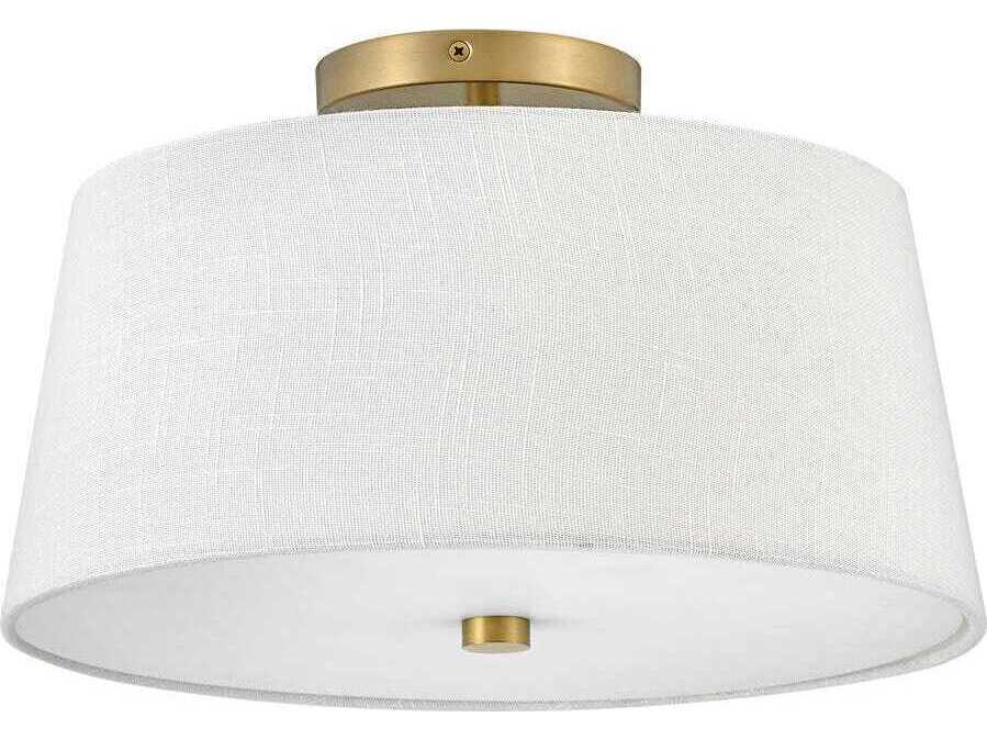 Lark Living Beale 2-Light Lacquered Brass Drum Flush Mount