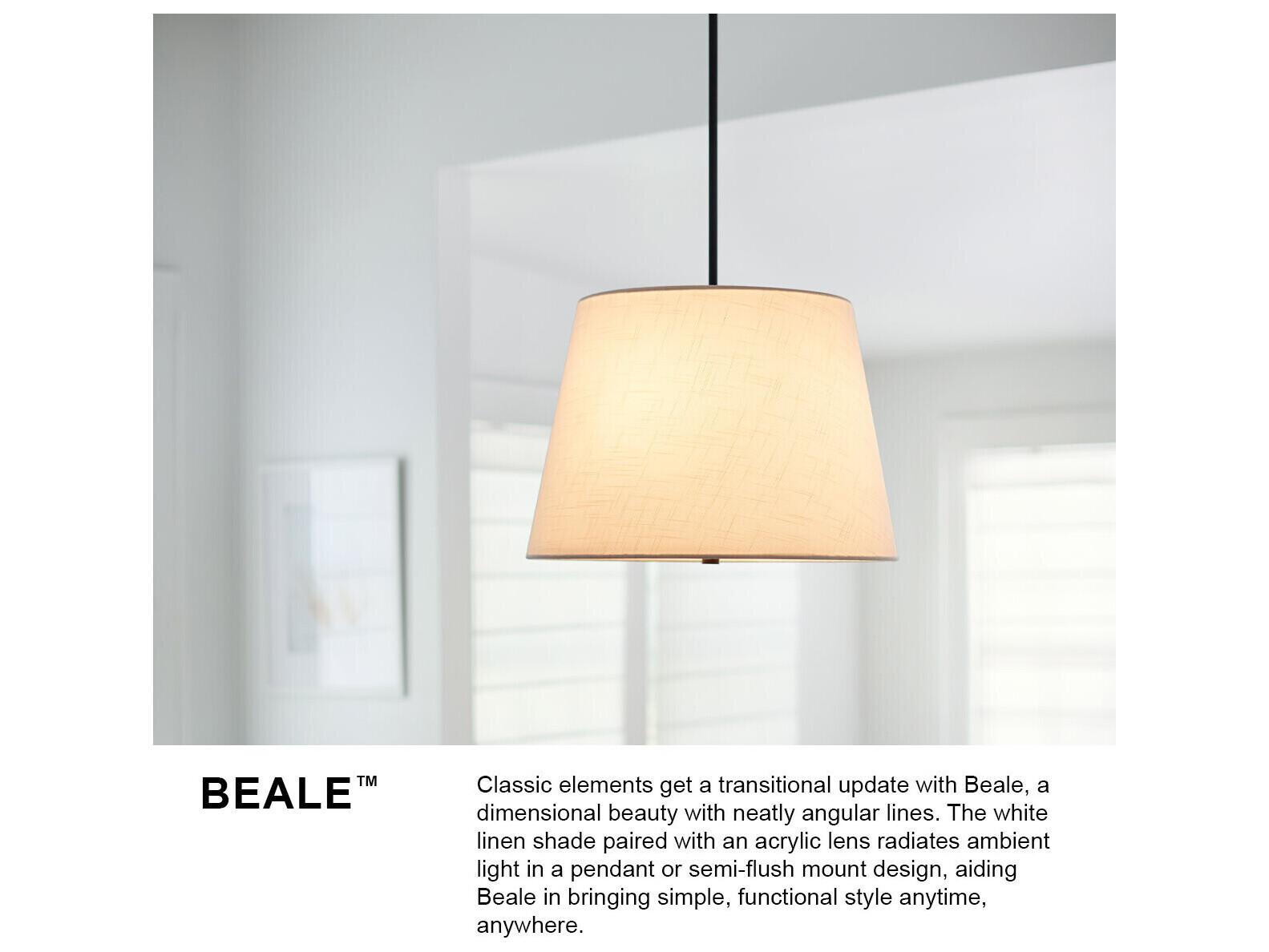 Lark Living Beale 2-Light Lacquered Brass Drum Flush Mount