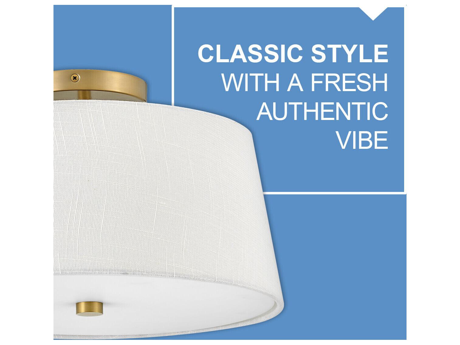 Lark Living Beale 2-Light Lacquered Brass Drum Flush Mount