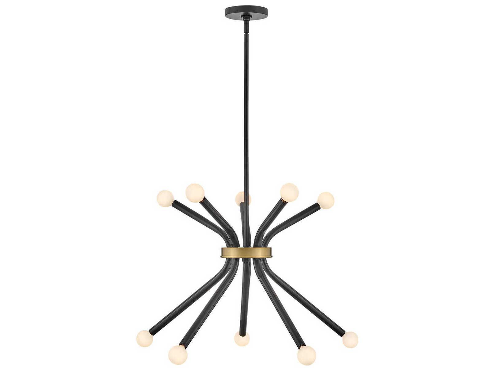 Lark Living Axton 10-Light Black Lacquered Brass Chandelier