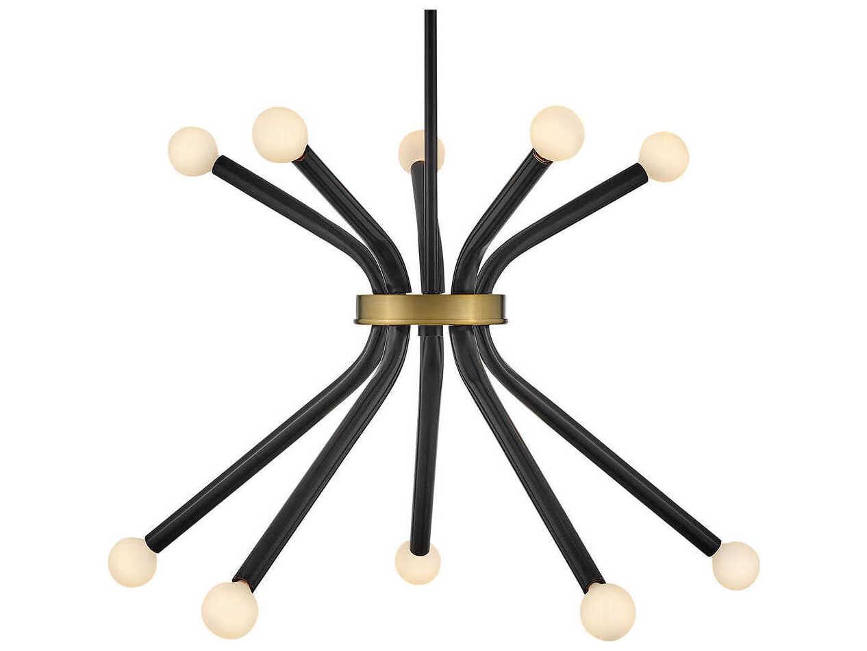 Lark Living Axton 10-Light Black Lacquered Brass Chandelier