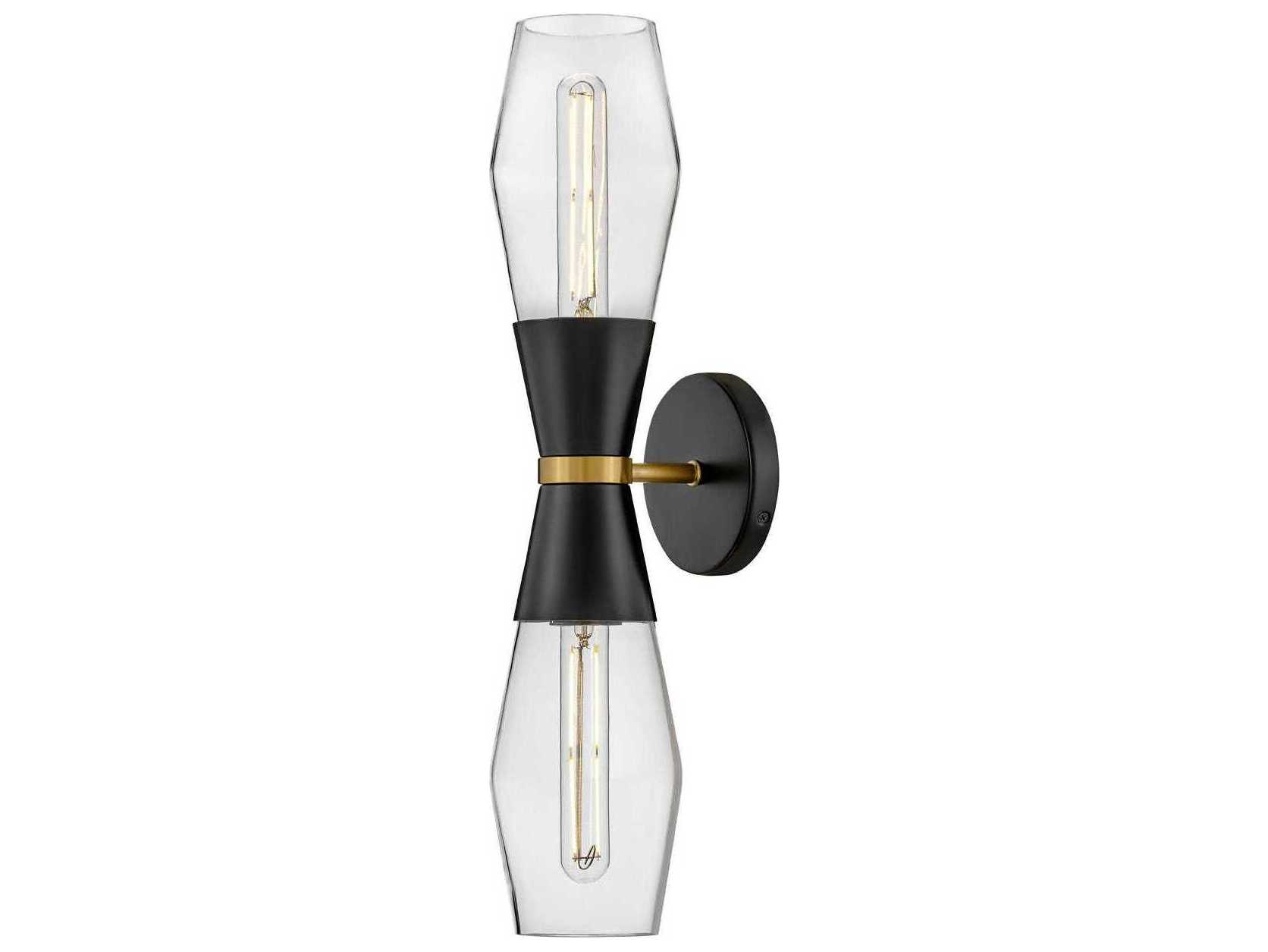 Lark Living Livie 2-Light Black Lacquered Brass Vanity Light