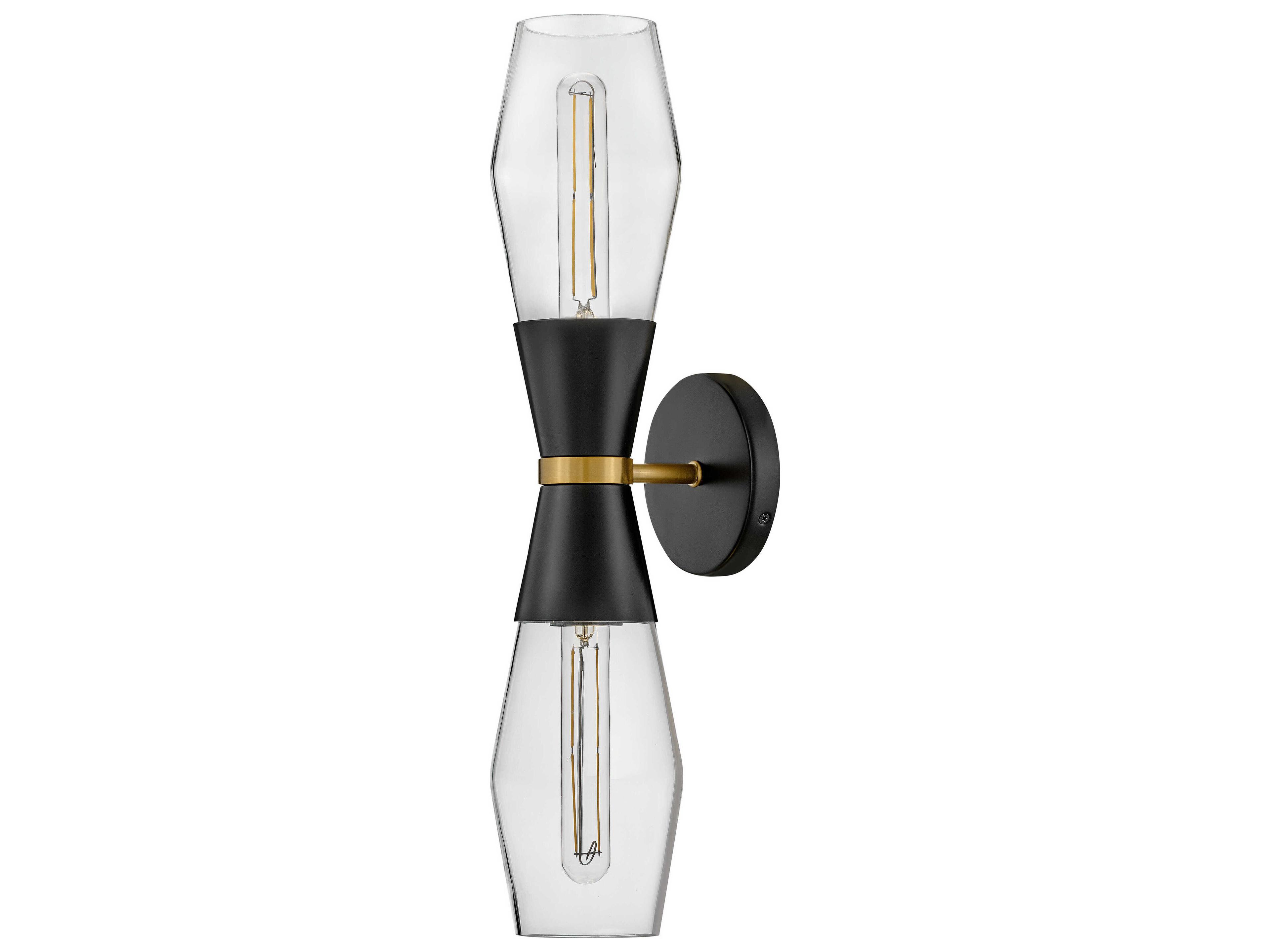 Lark Living Livie 2-Light Black Lacquered Brass Vanity Light