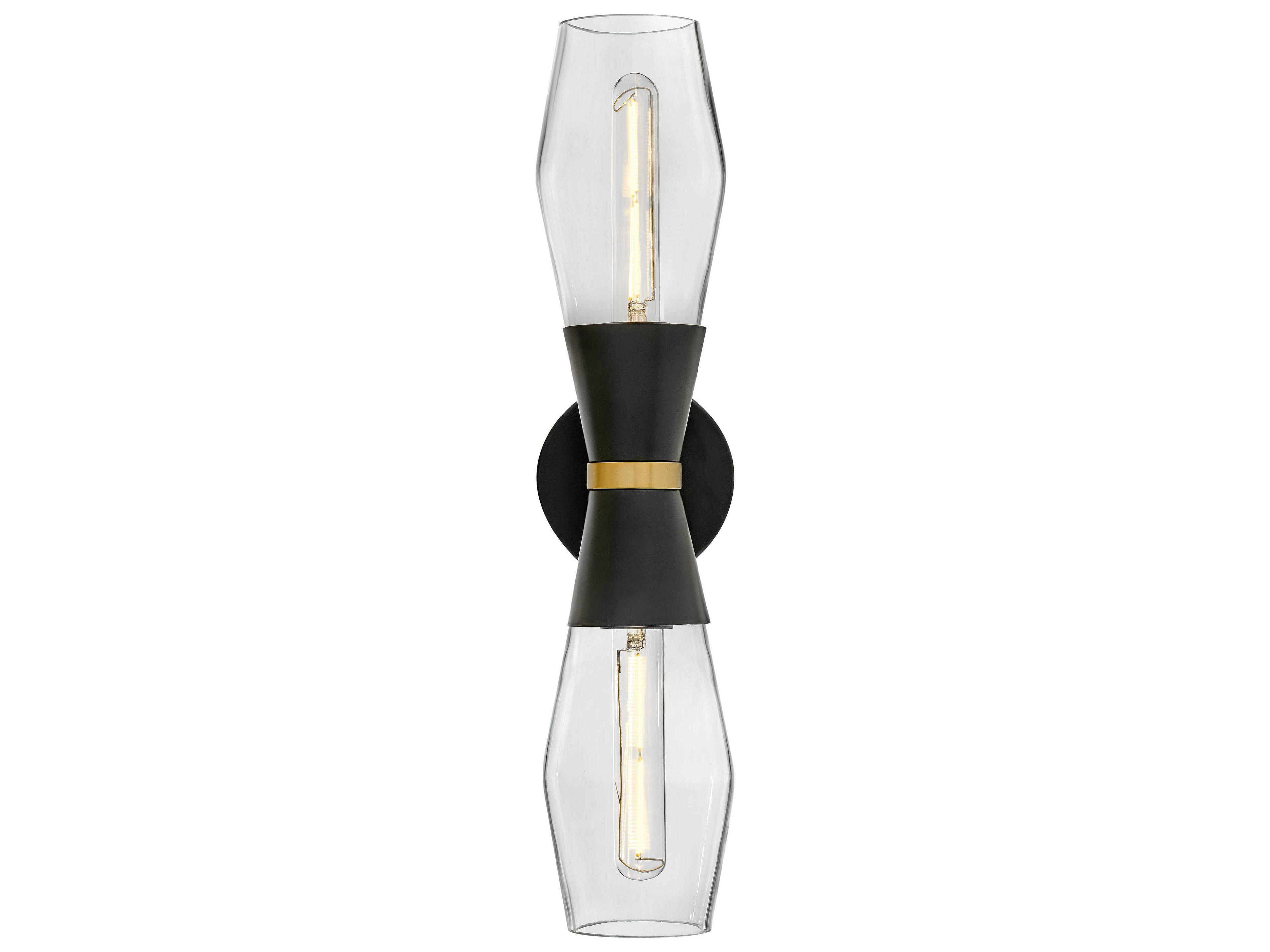Lark Living Livie 2-Light Black Lacquered Brass Vanity Light