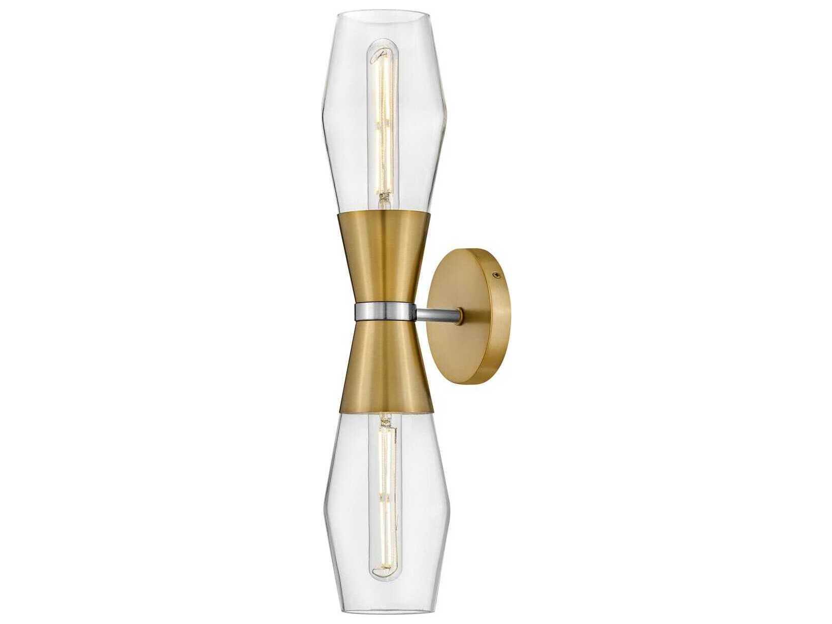 Lark Living Livie 2-Light Lacquered Brass Polished Nickel Vanity Light