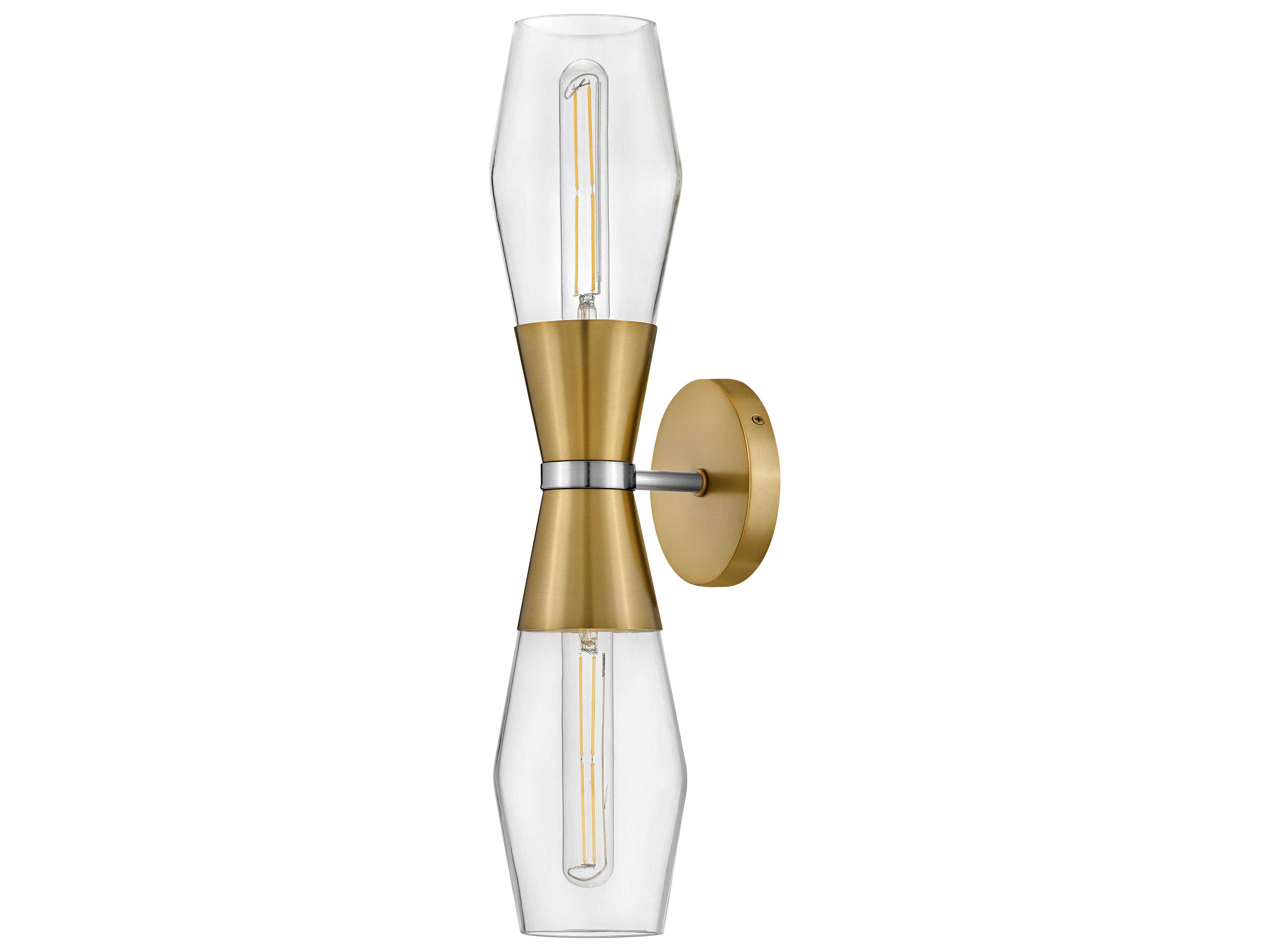 Lark Living Livie 2-Light Lacquered Brass Polished Nickel Vanity Light