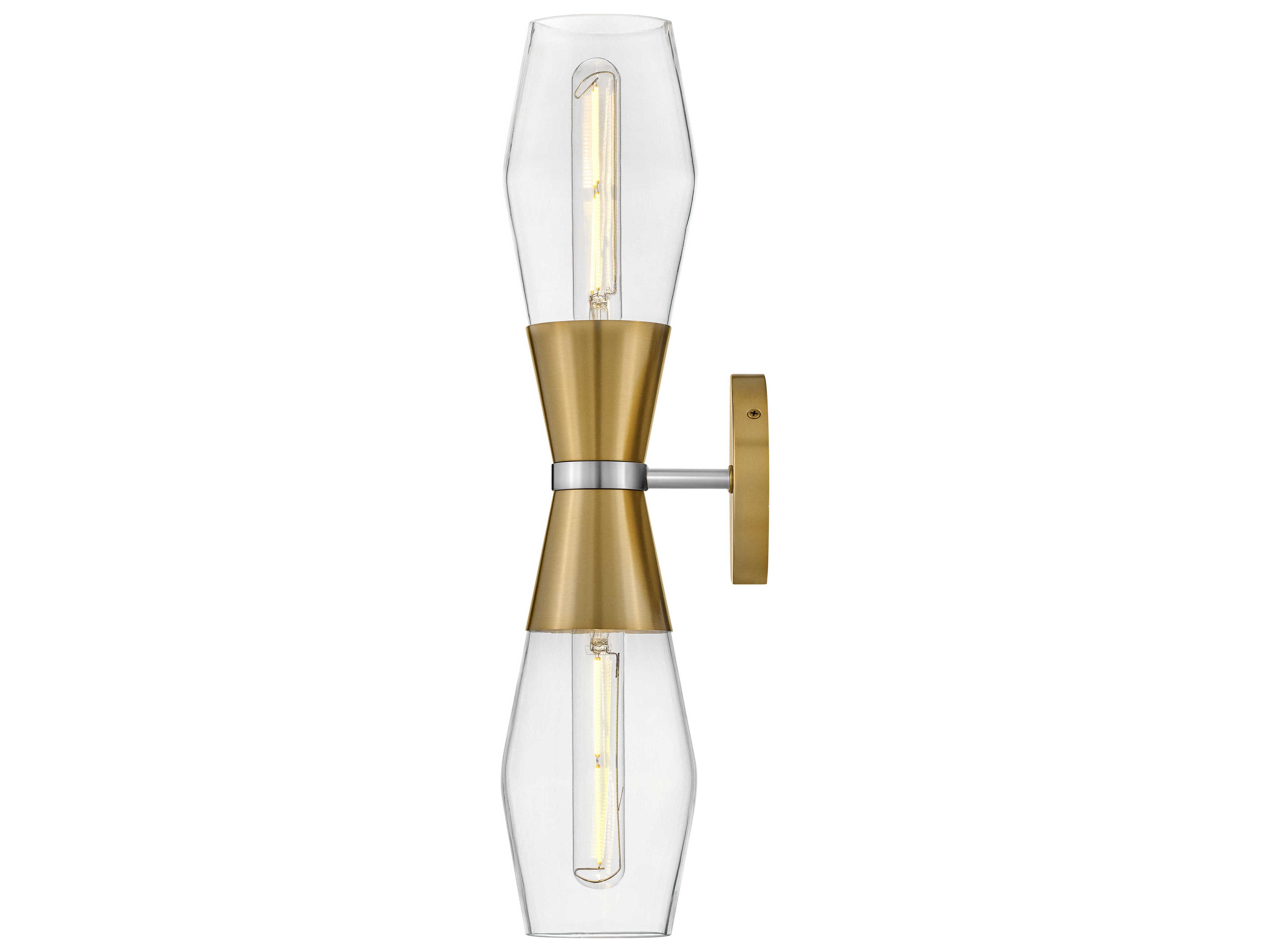 Lark Living Livie 2-Light Lacquered Brass Polished Nickel Vanity Light