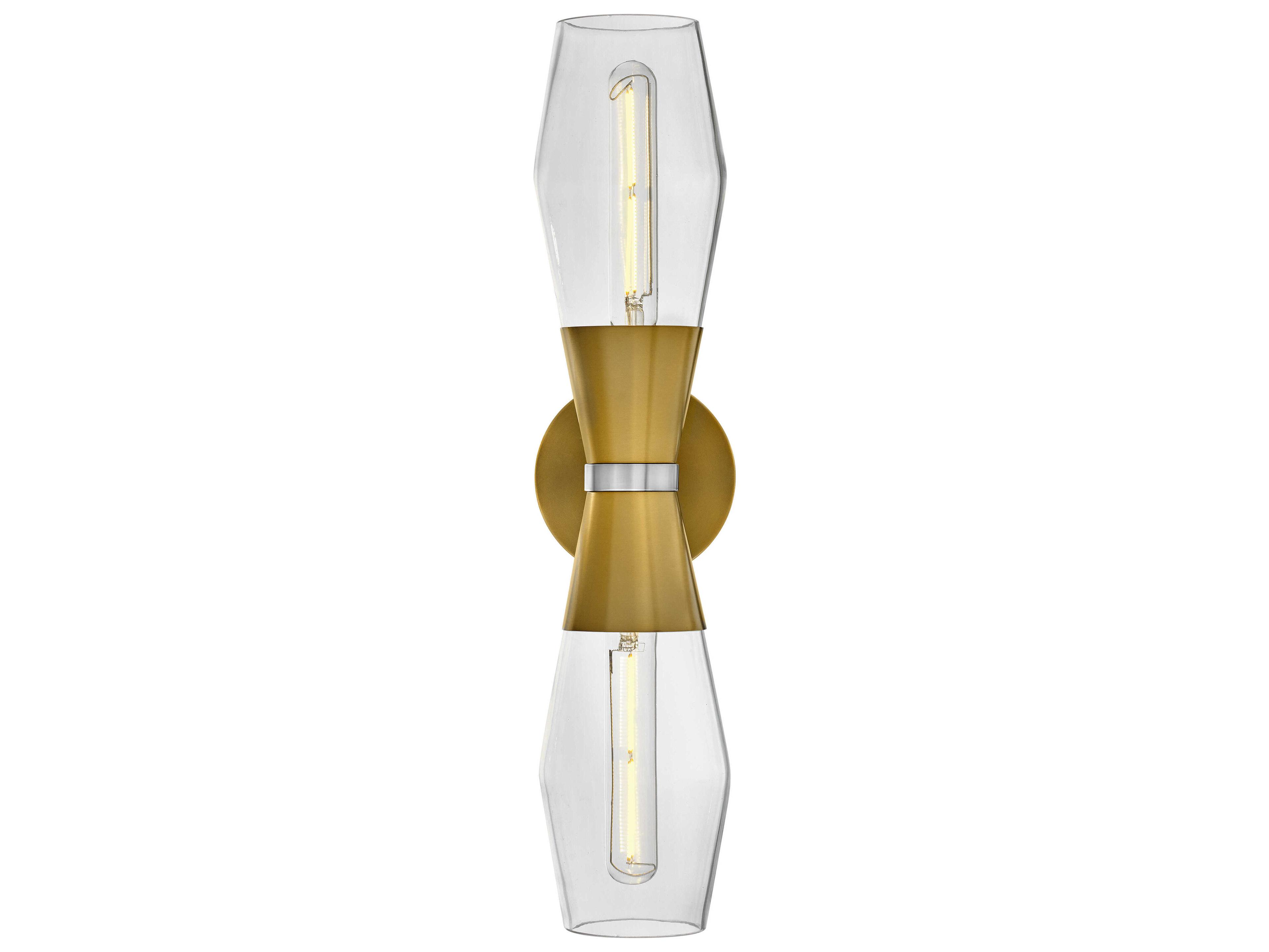 Lark Living Livie 2-Light Lacquered Brass Polished Nickel Vanity Light