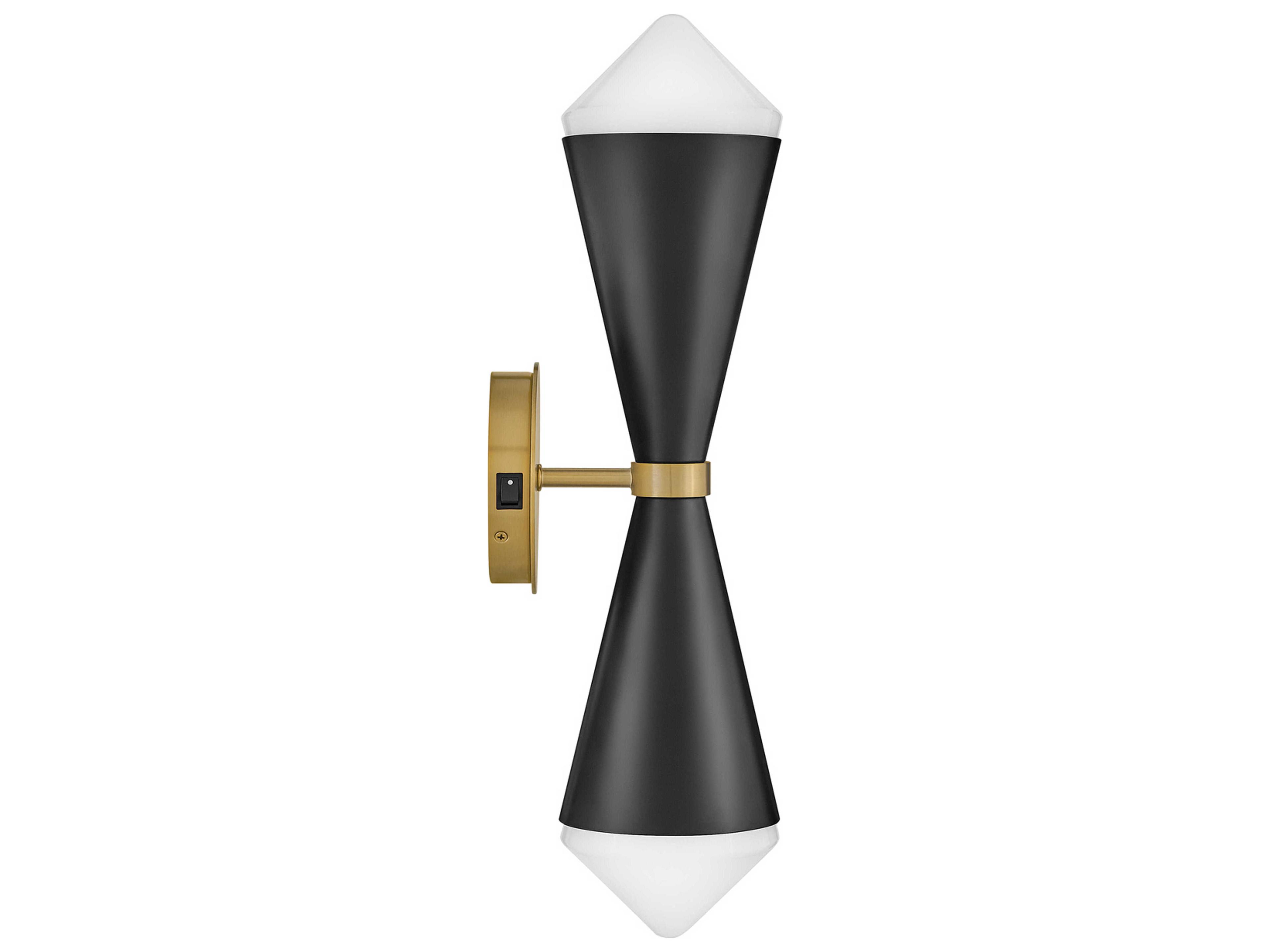 Lark Living Betty 2-Light Black Lacquered Brass Wall Sconce
