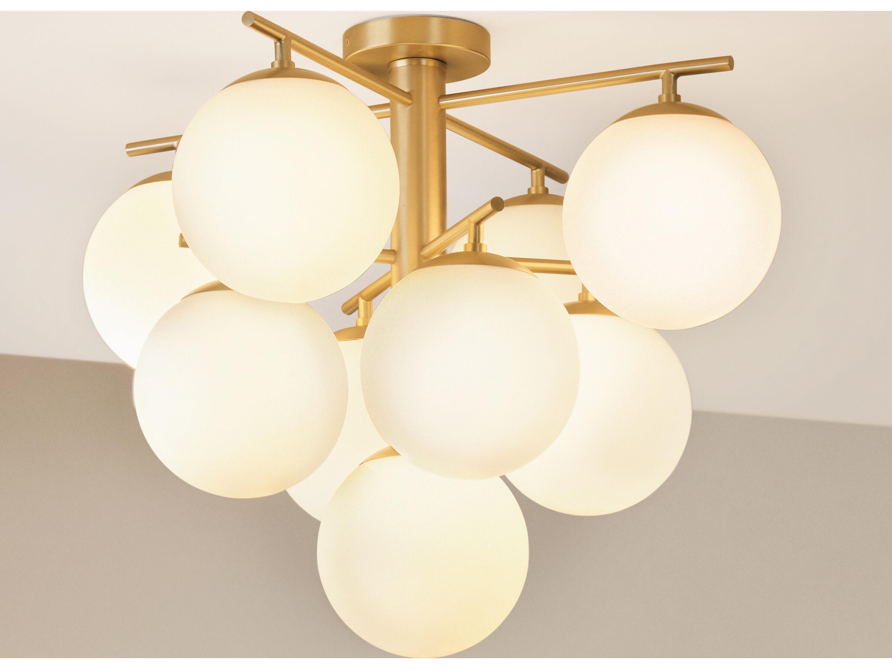 Lark Living Julep 9-Light Lacquered Brass Globe Flush Mount