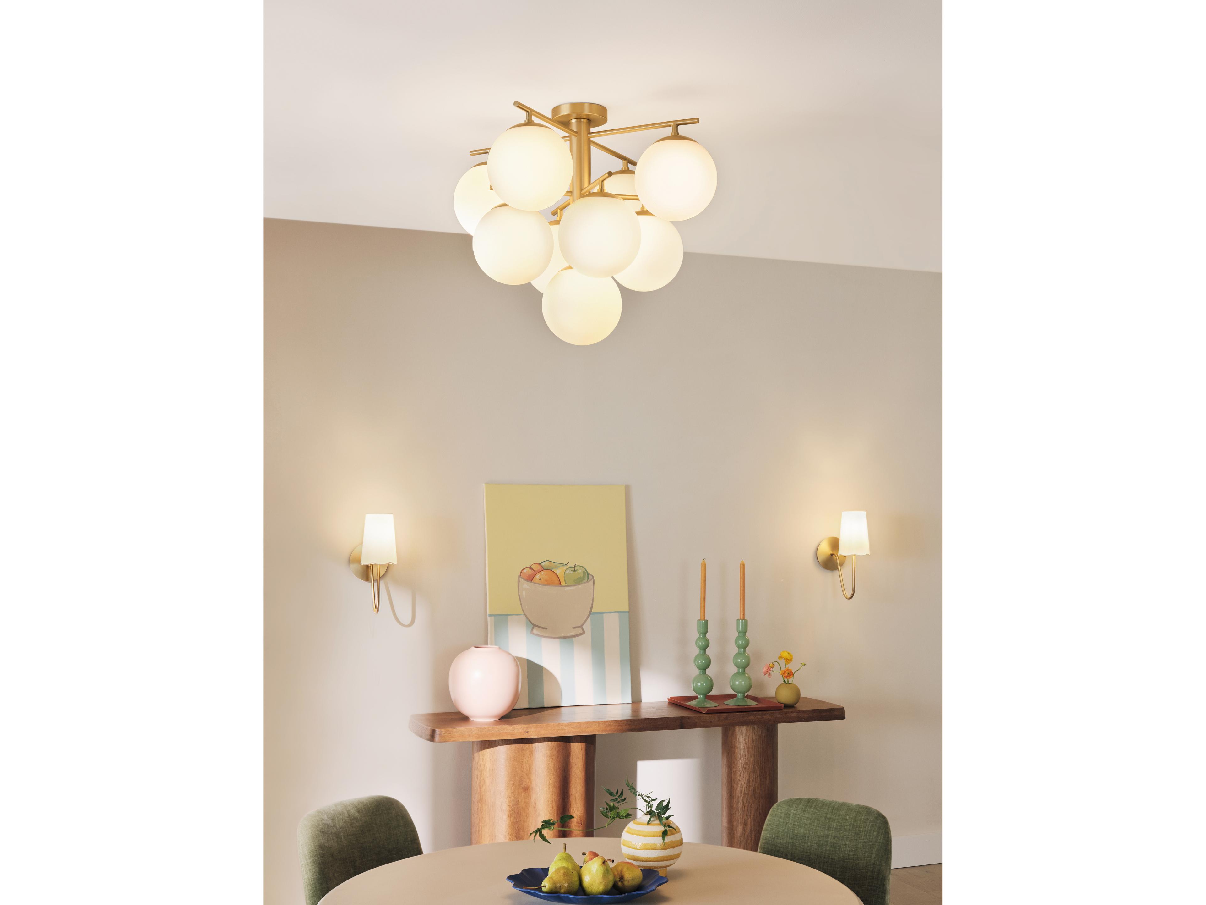Lark Living Julep 9-Light Lacquered Brass Globe Flush Mount