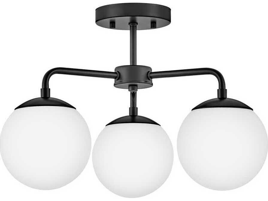 Lark Living Julep 3-Light Black Globe Semi Flush Mount