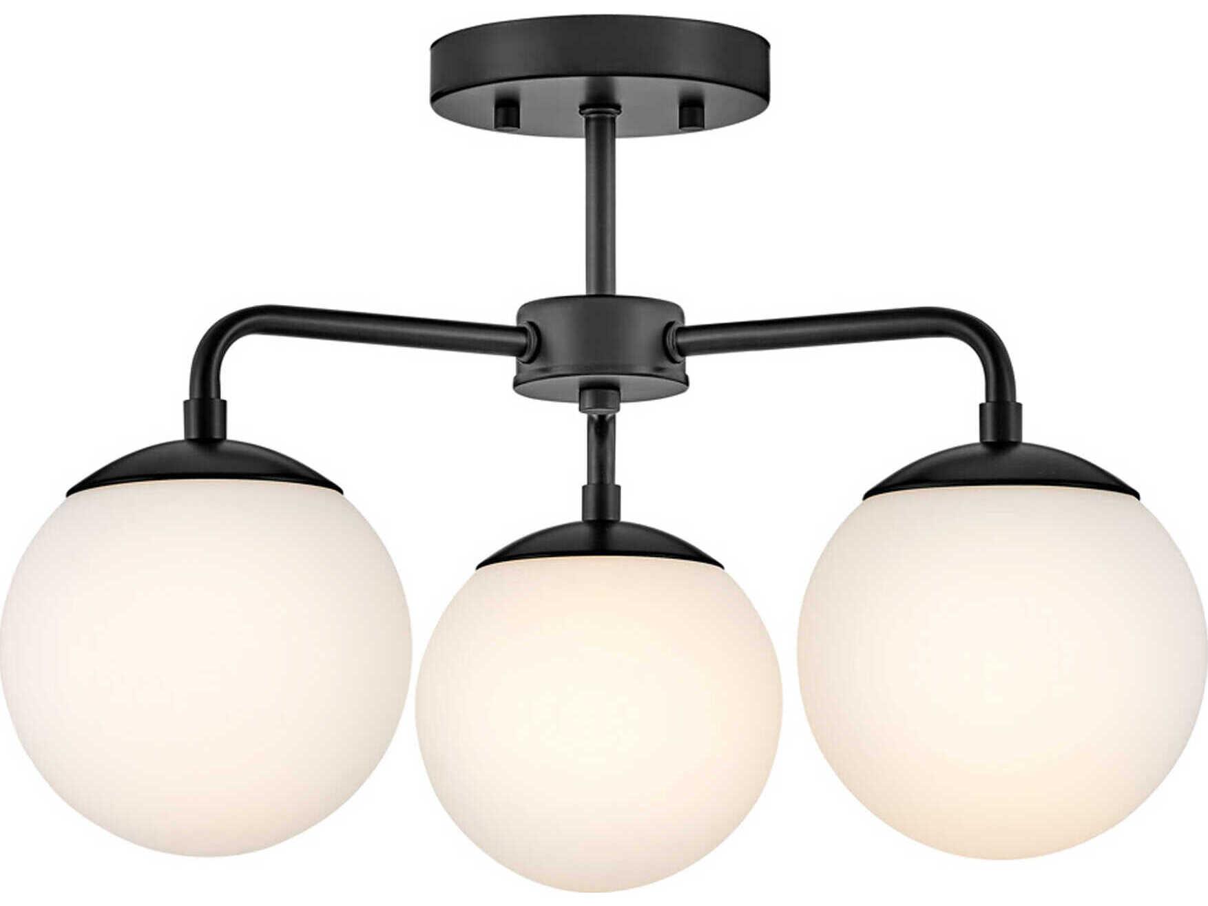 Lark Living Julep 3-Light Black Globe Semi Flush Mount