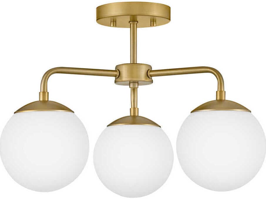 Lark Living Julep 3-Light Lacquered Brass Globe Semi Flush Mount