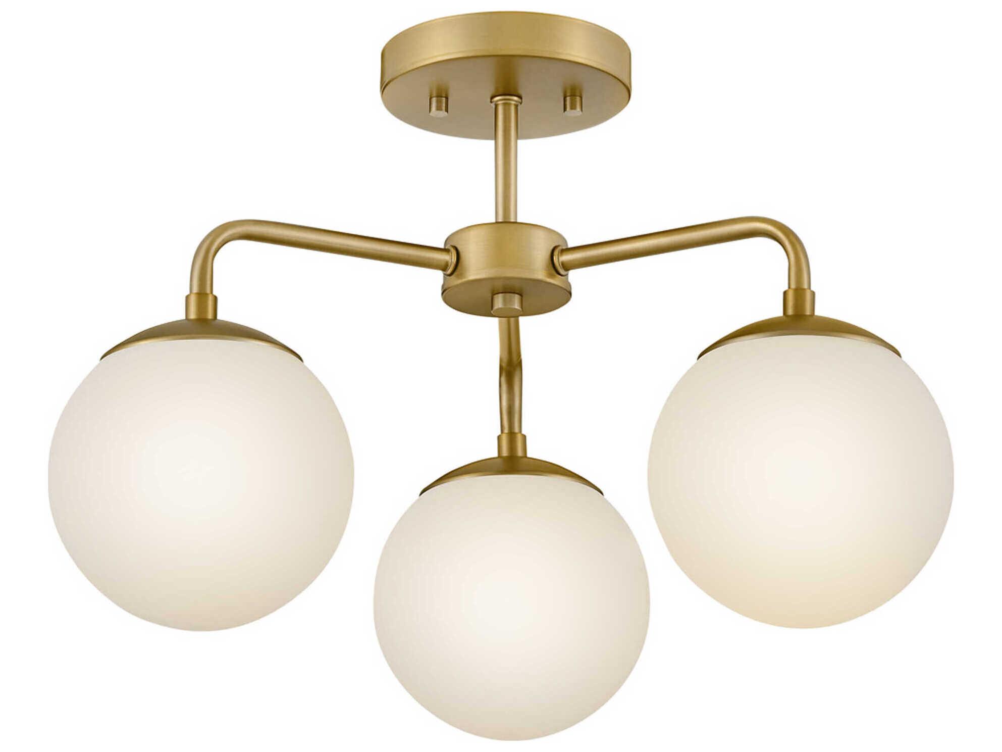 Lark Living Julep 3-Light Lacquered Brass Globe Semi Flush Mount